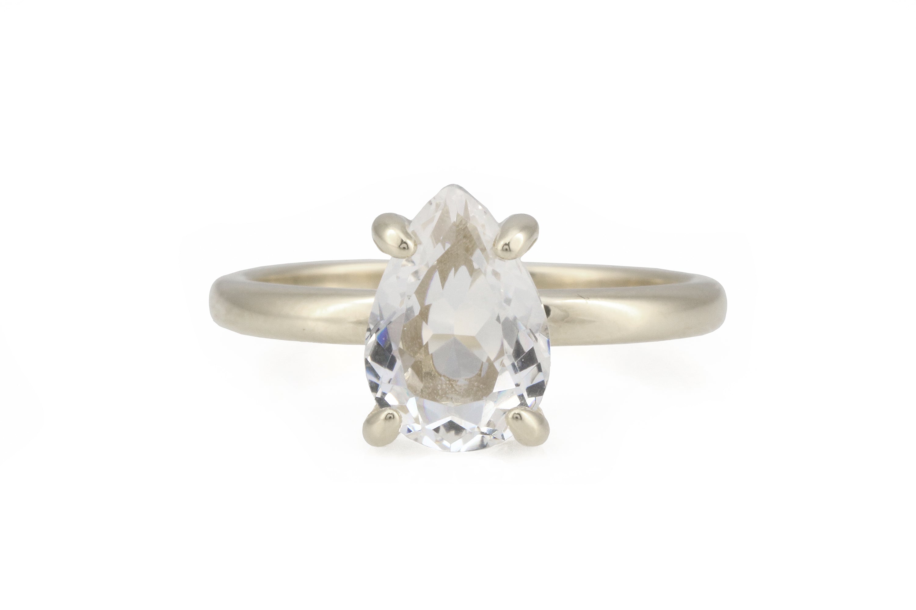 Sparkly Pear Quartz Ring in Sterling Silver Rings Anemone Unique