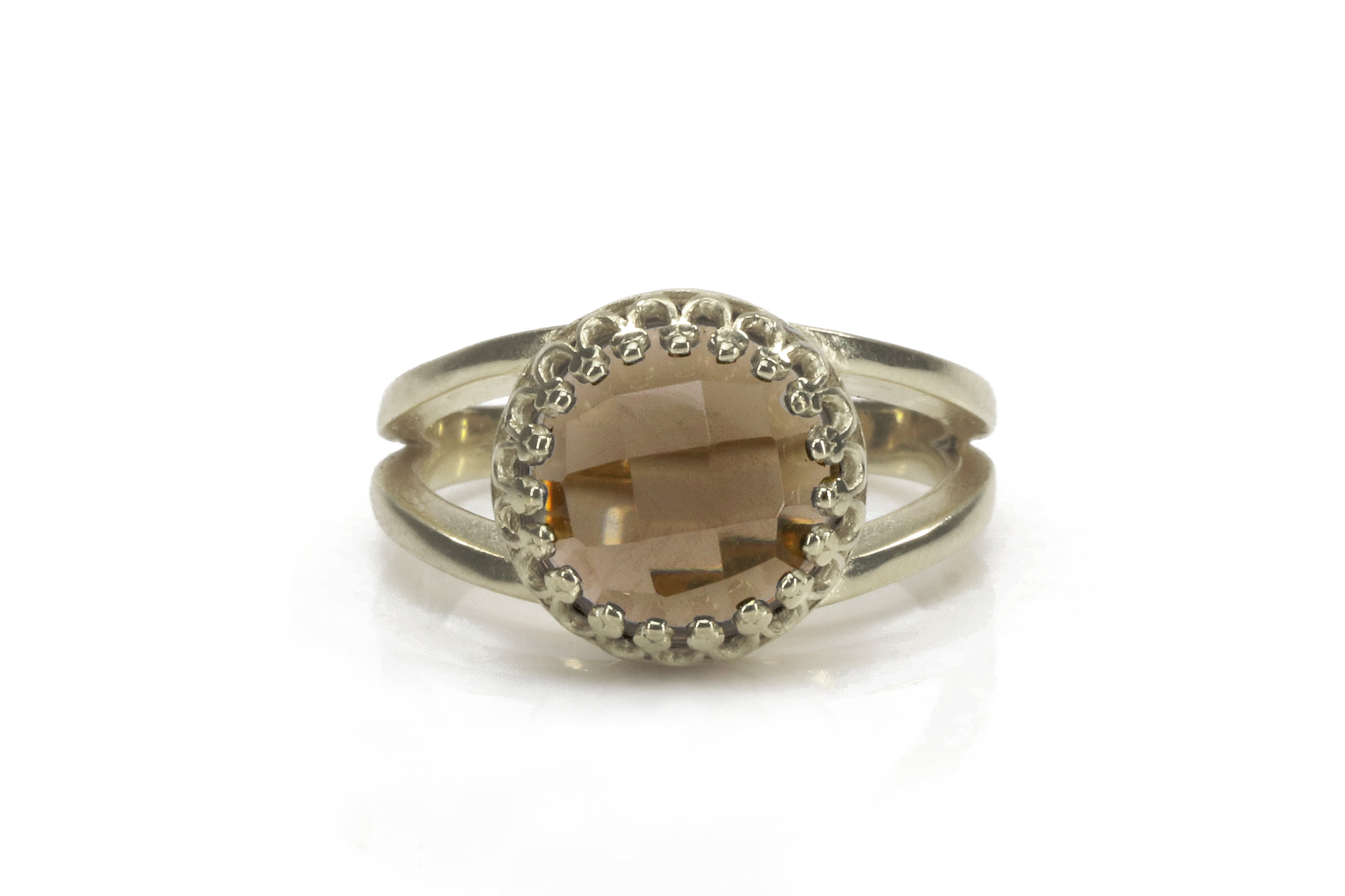 Sterling Silver with Smoky Quartz Gemstone Ring Rings Anemone Jewelry