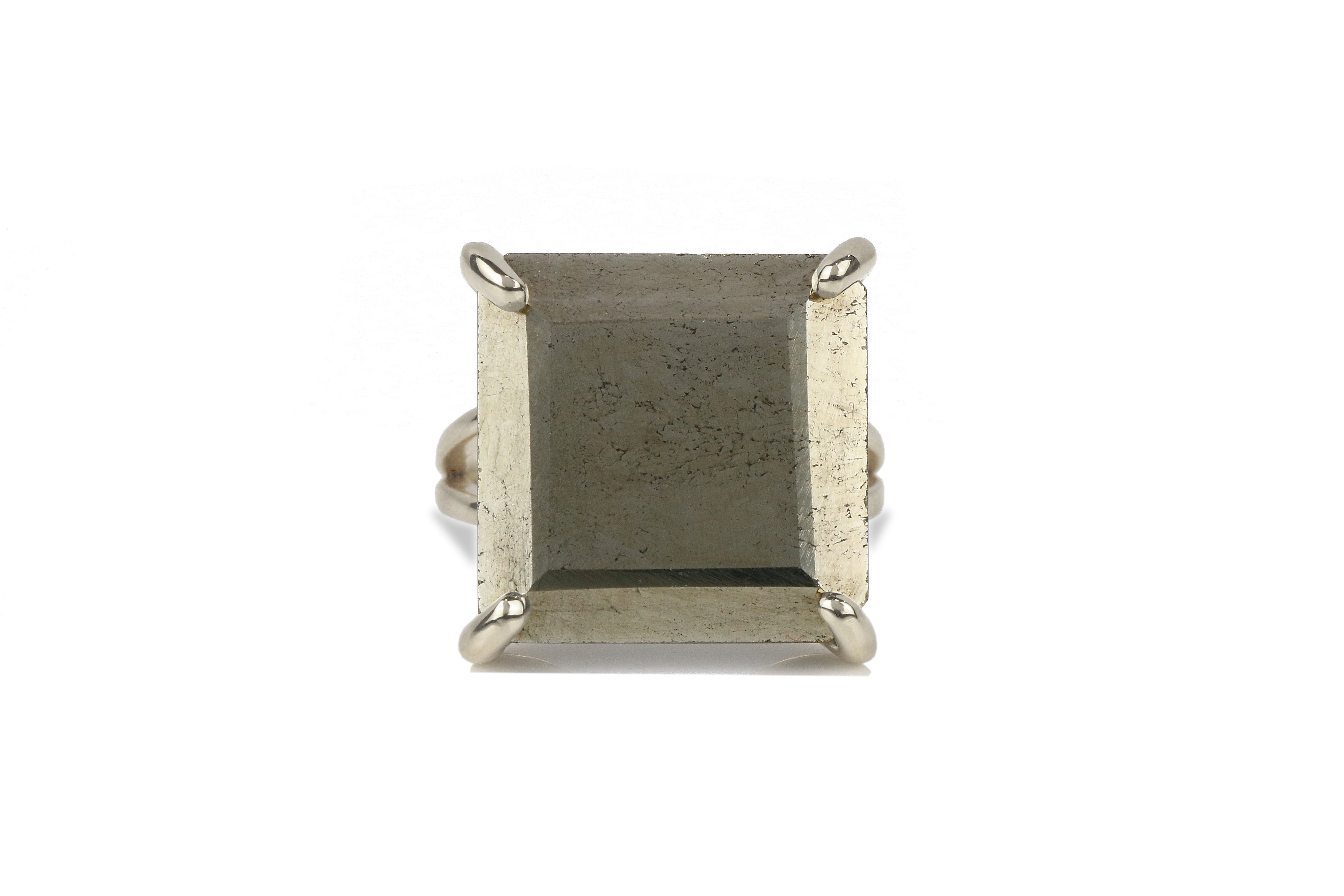 Statement Jewelry Natural Pyrite Sterling Silver Ring Rings Anemone Jewelry