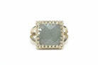Elegant Square Aquamarine 925 Sterling Silver Ring Rings Anemone Jewelry