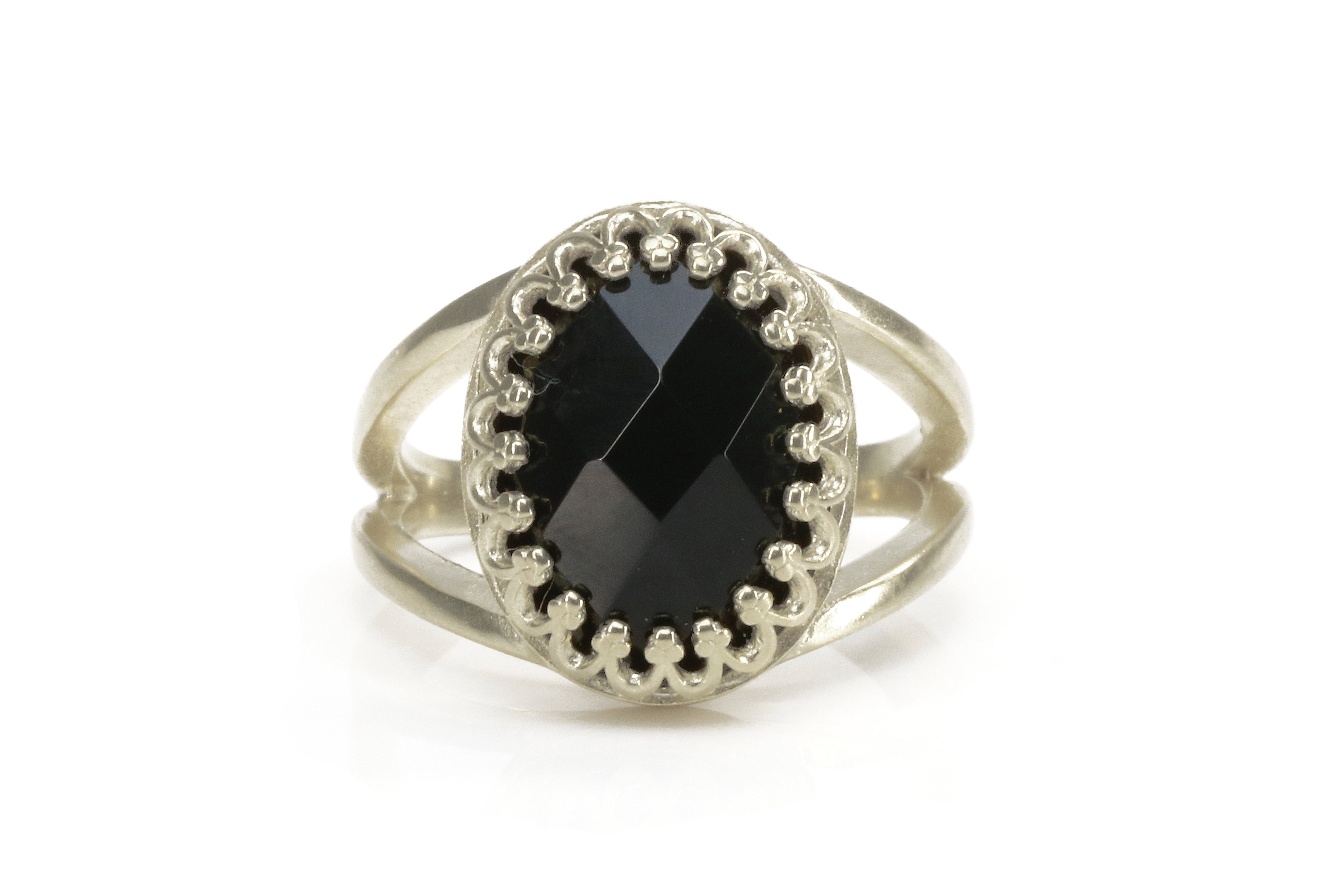 Classy Oval Black Onyx Ring in 925 Sterling Silver Rings Anemone Jewelry