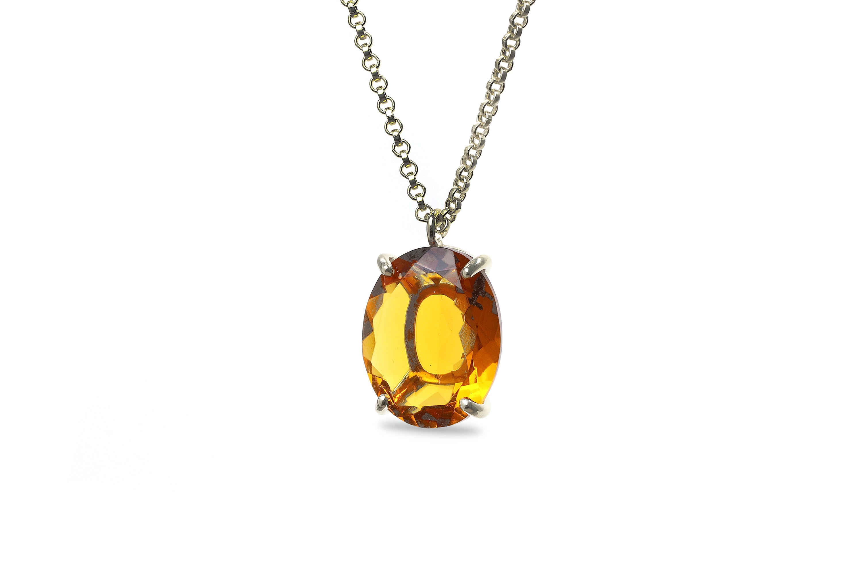 Brilliant Oval Citrine Gold Necklace necklaces Anemone Jewelry