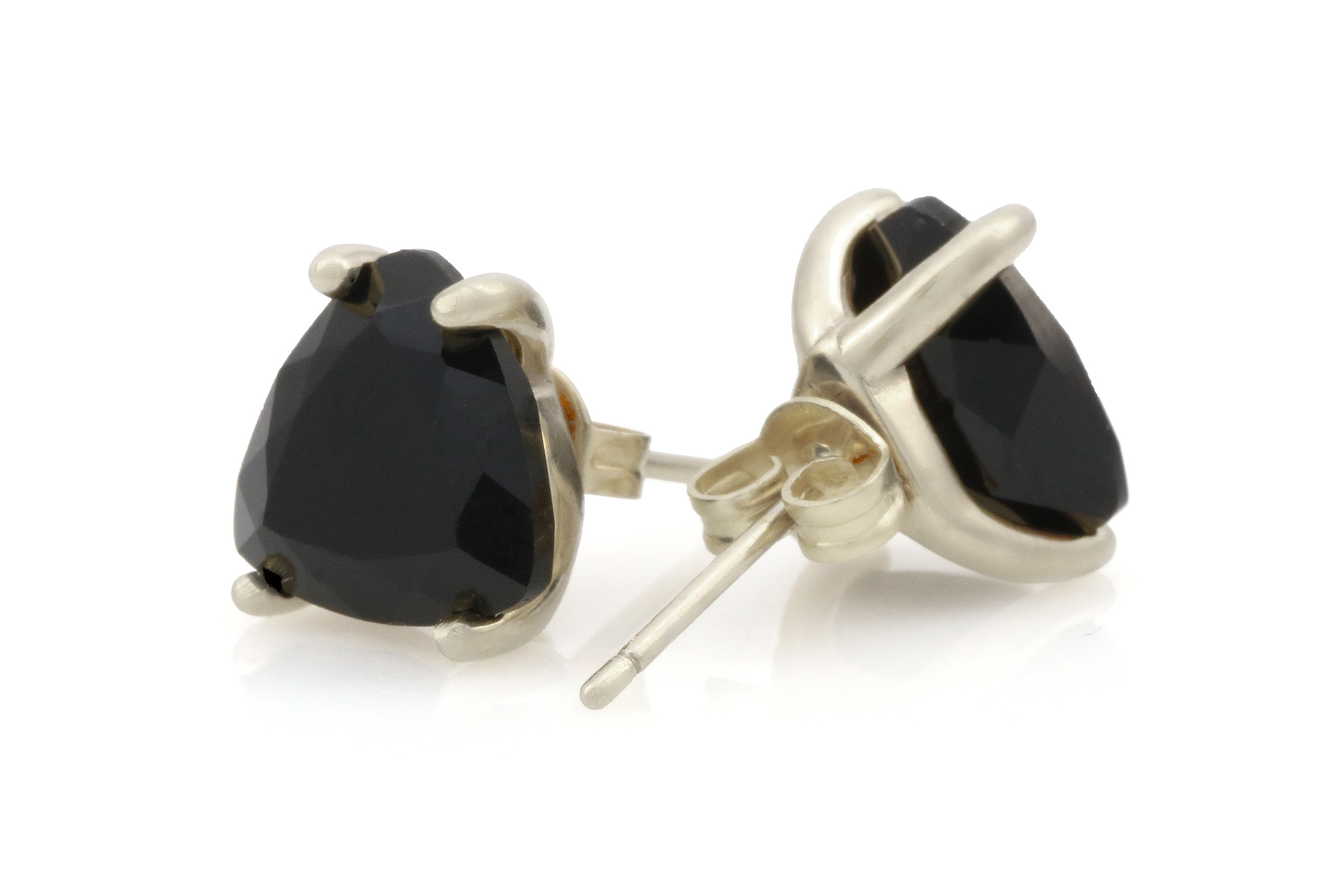 Sterling Silver Trillion Black Onyx Stud Earrings Earrings Anemone Unique