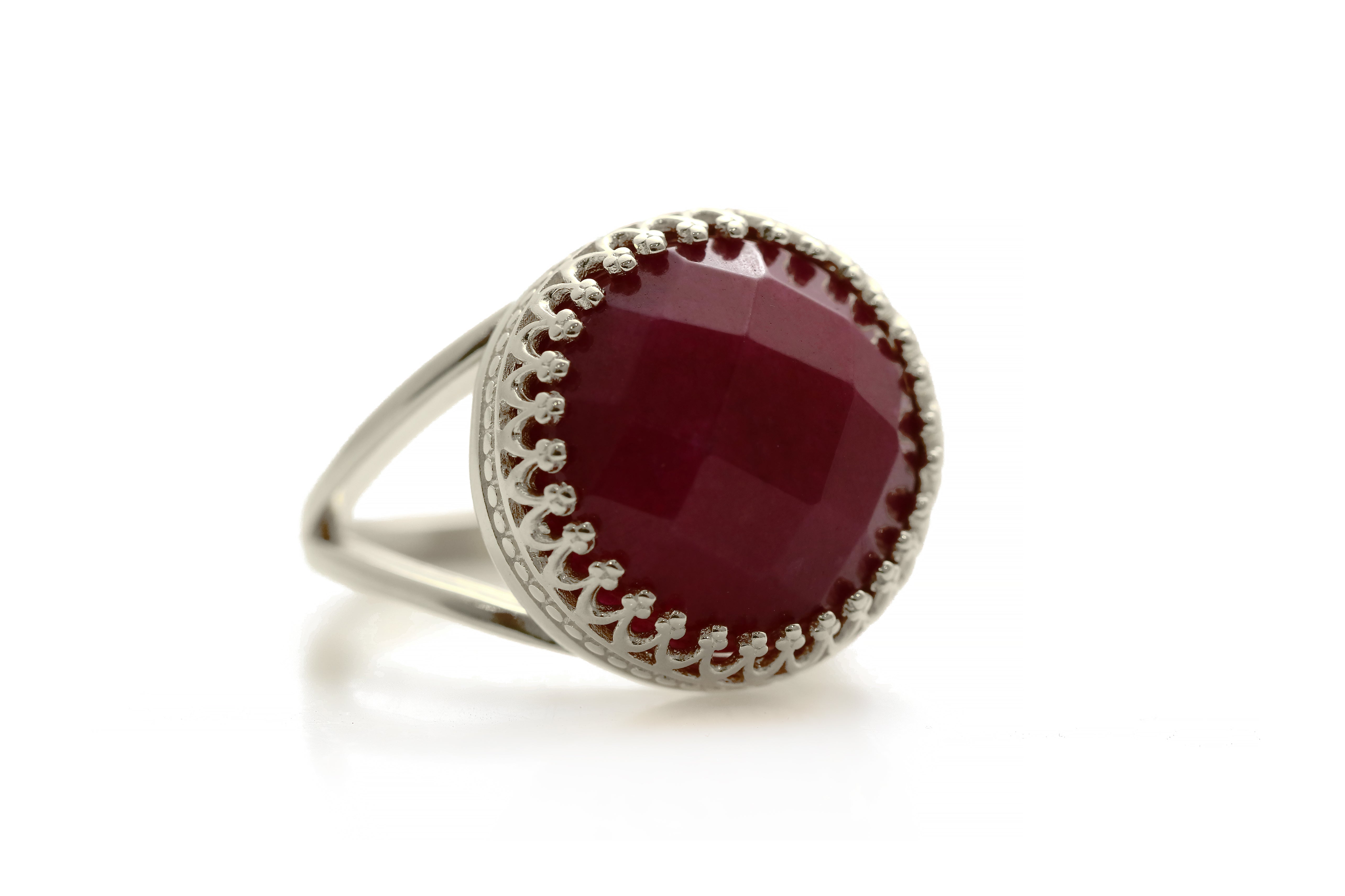 Red Jade Gemstone Ring in Sterling Silver Rings Anemone Jewelry