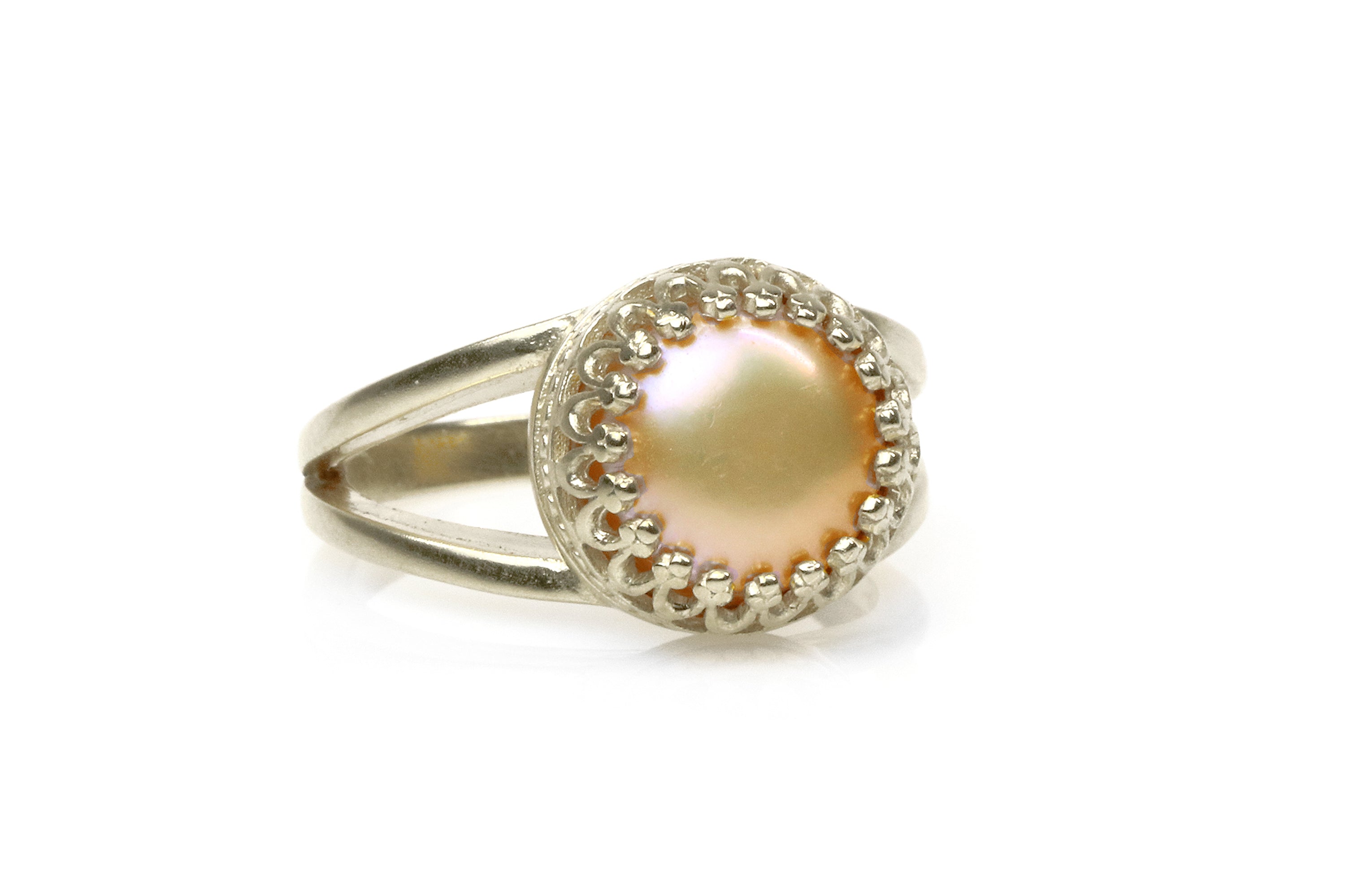 Pearl Ring in Sterling Silver Rings Anemone Jewelry