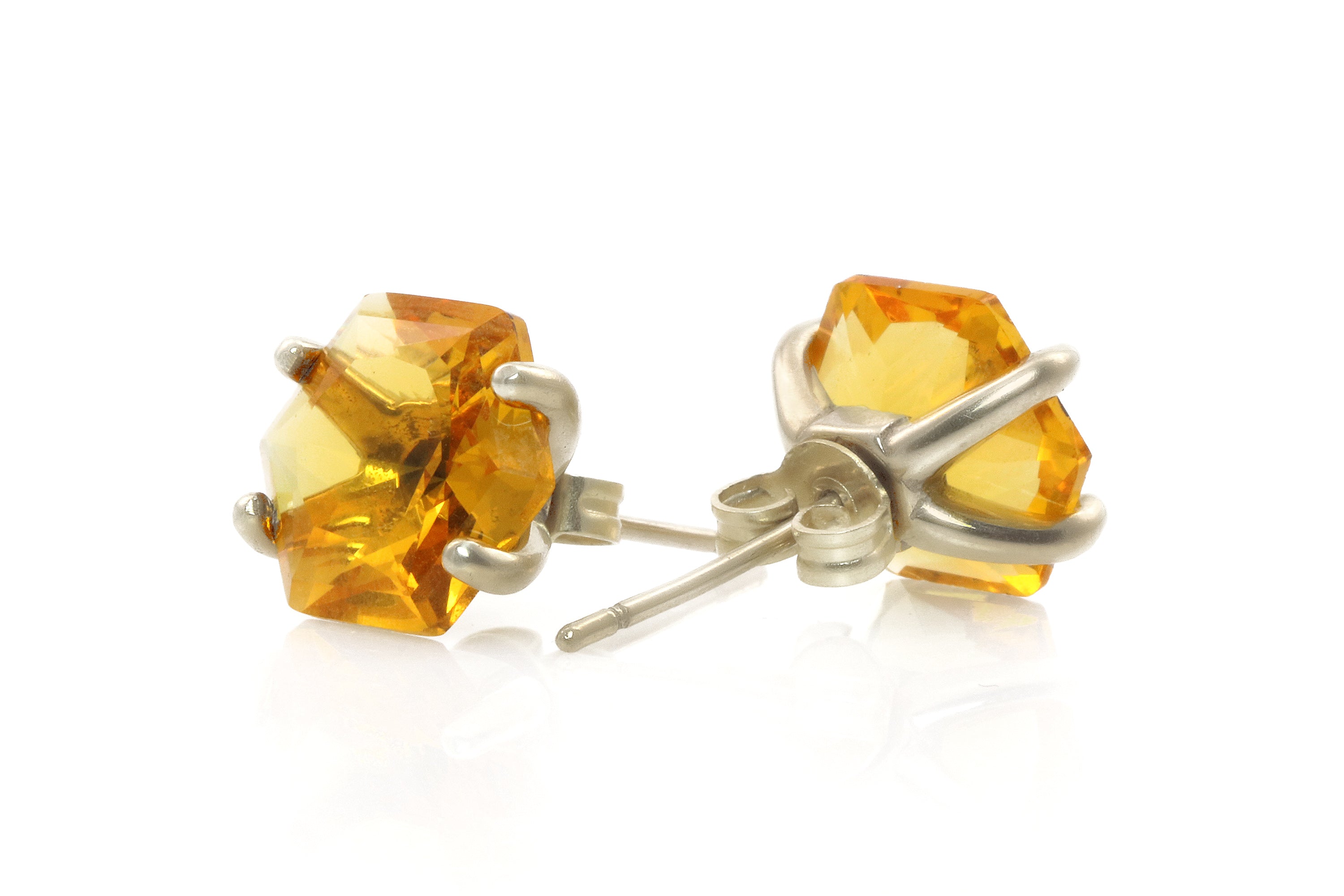 Elegant Citrine Sterling Silver Earrings Earrings Anemone Unique