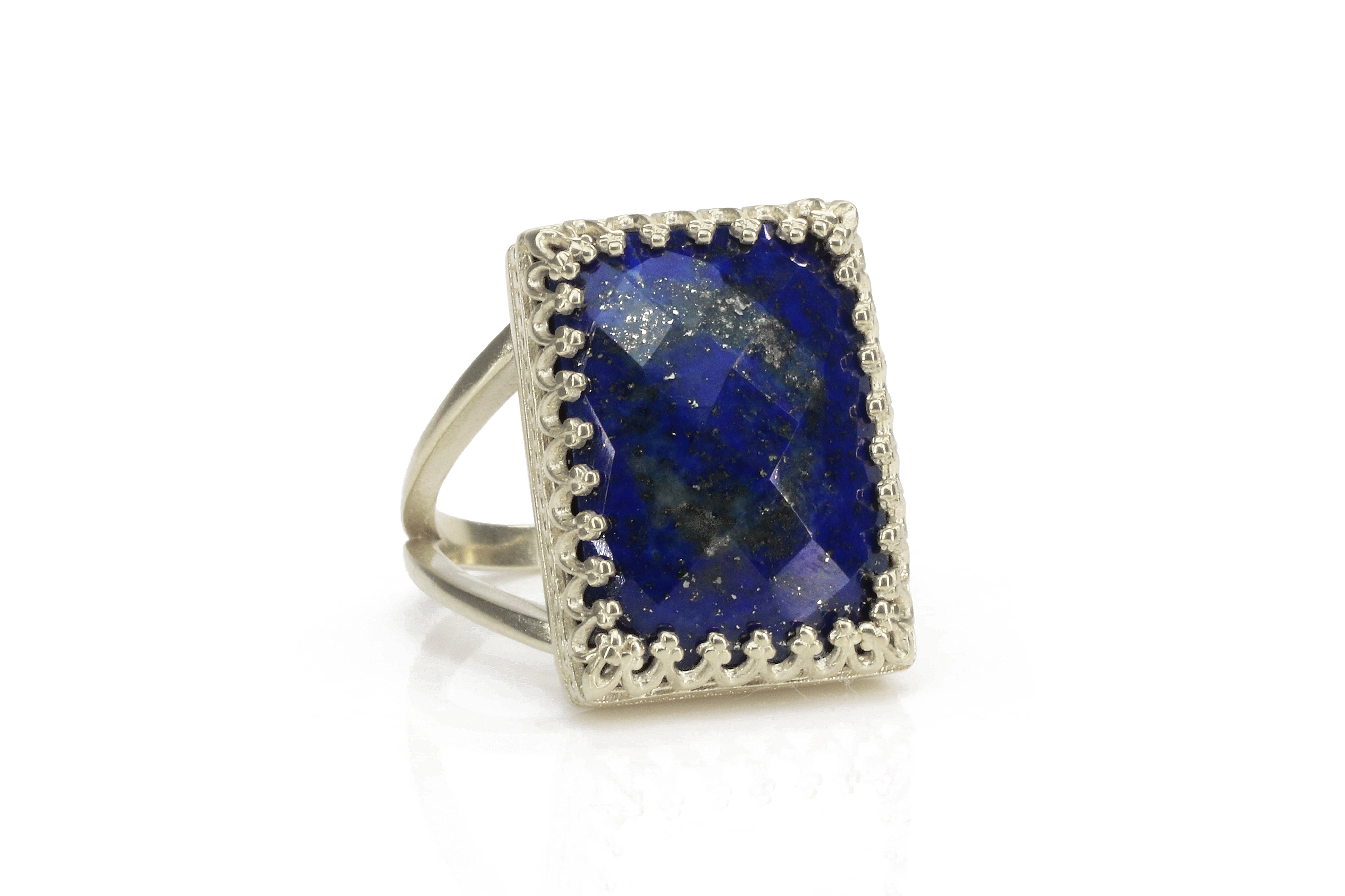 15CT Midnight Blue Lapis Lazuli in 925 Sterling Silver Rings Anemone Jewelry