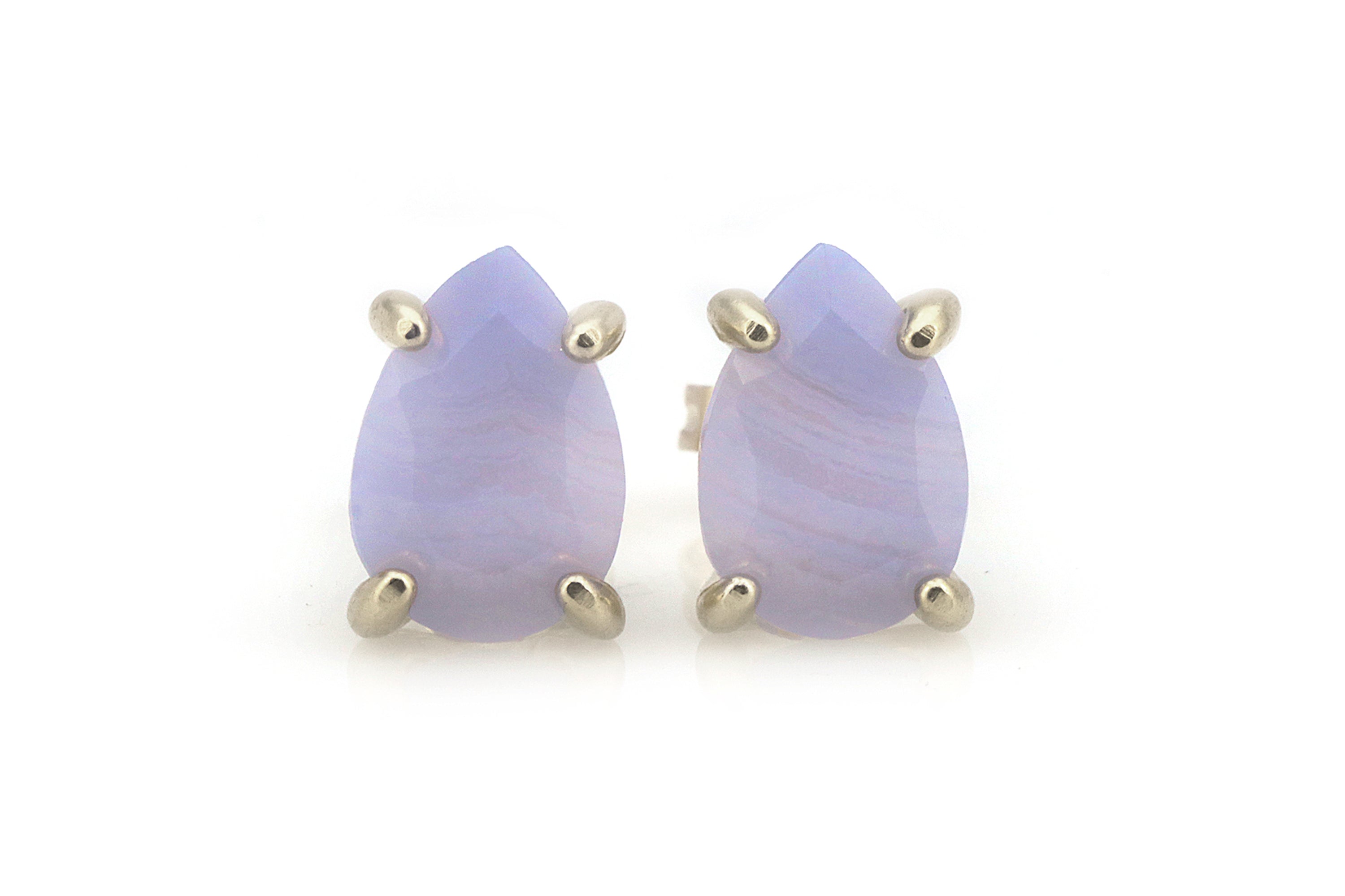 Lace Agate Pear Sterling Silver Earrings Earrings Anemone Unique