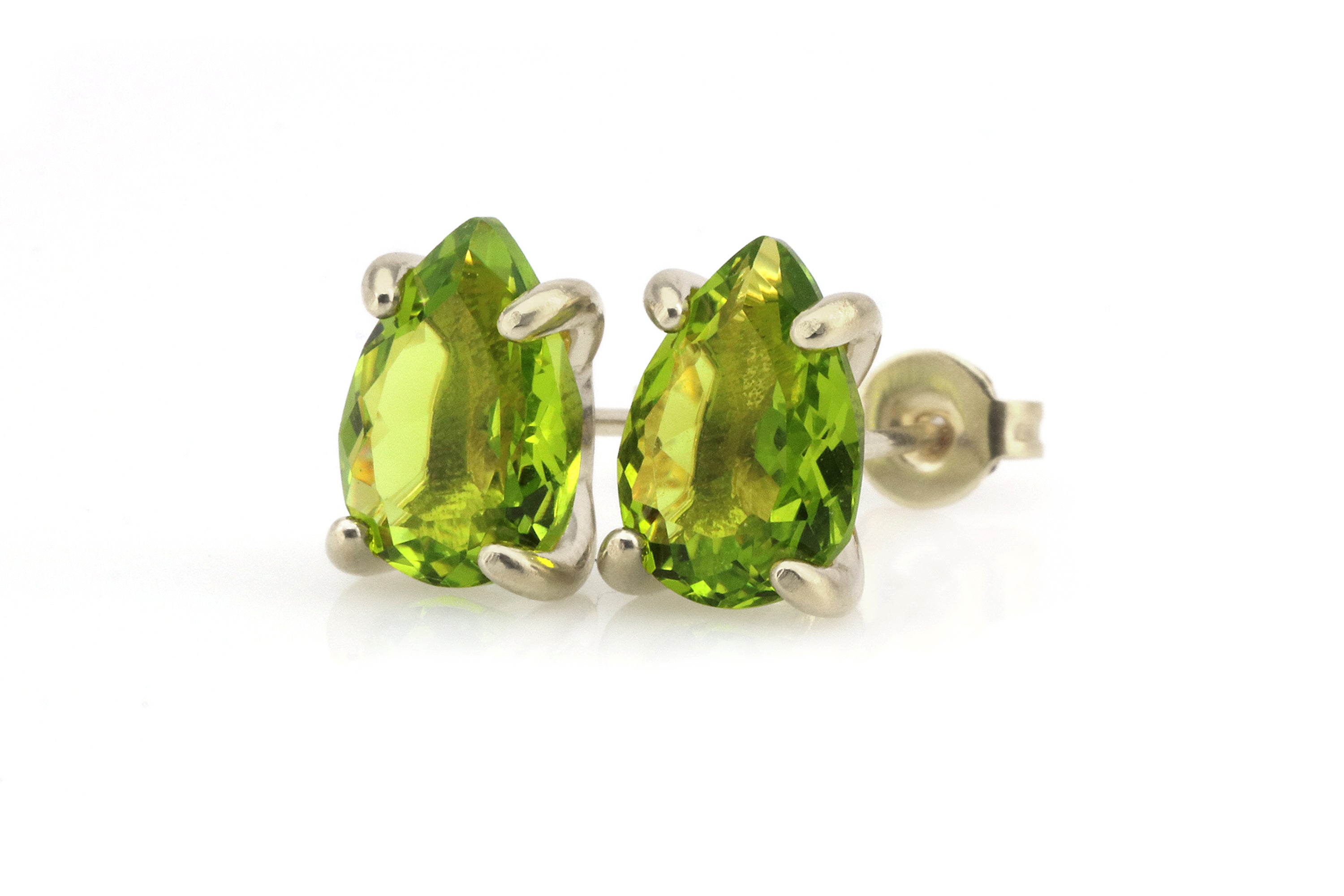 Delicate Teardrop Peridot Earrings in Gold Earrings Anemone Unique
