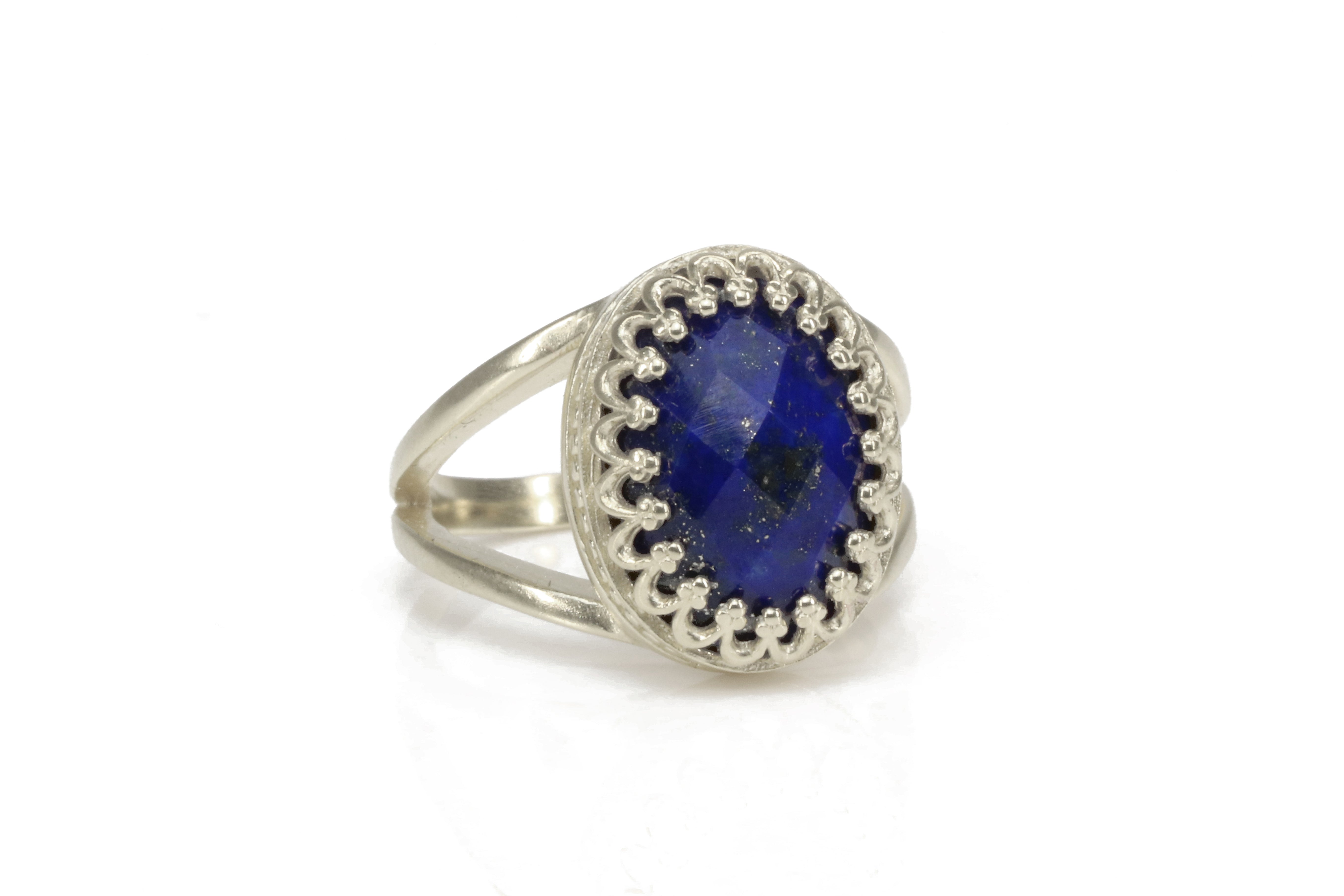 Charming Lapis Lazuli in 925 Sterling Silver Rings Anemone Jewelry