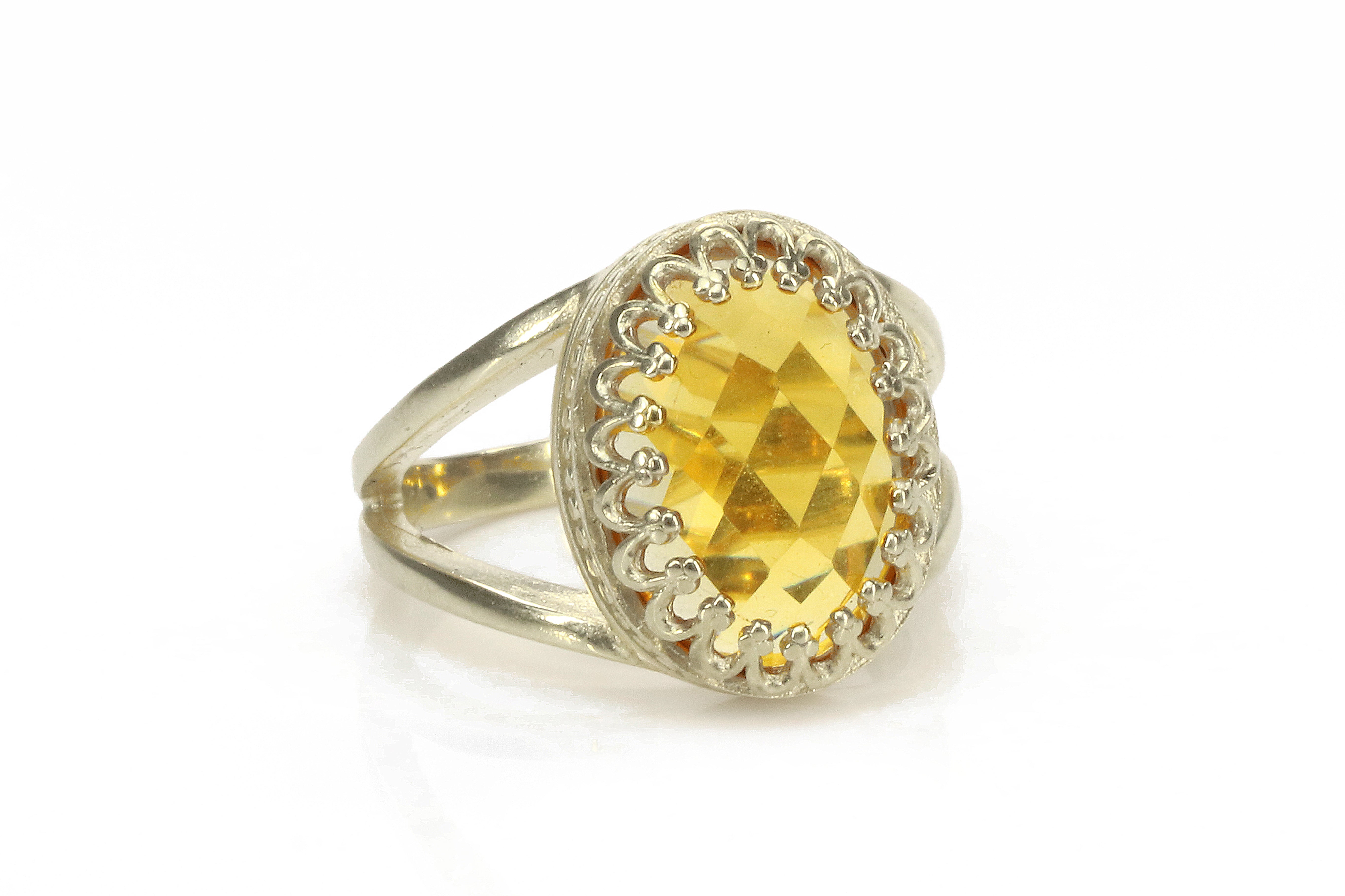 Oval Citrine Ring in 925 Sterling Silver Rings Anemone Jewelry