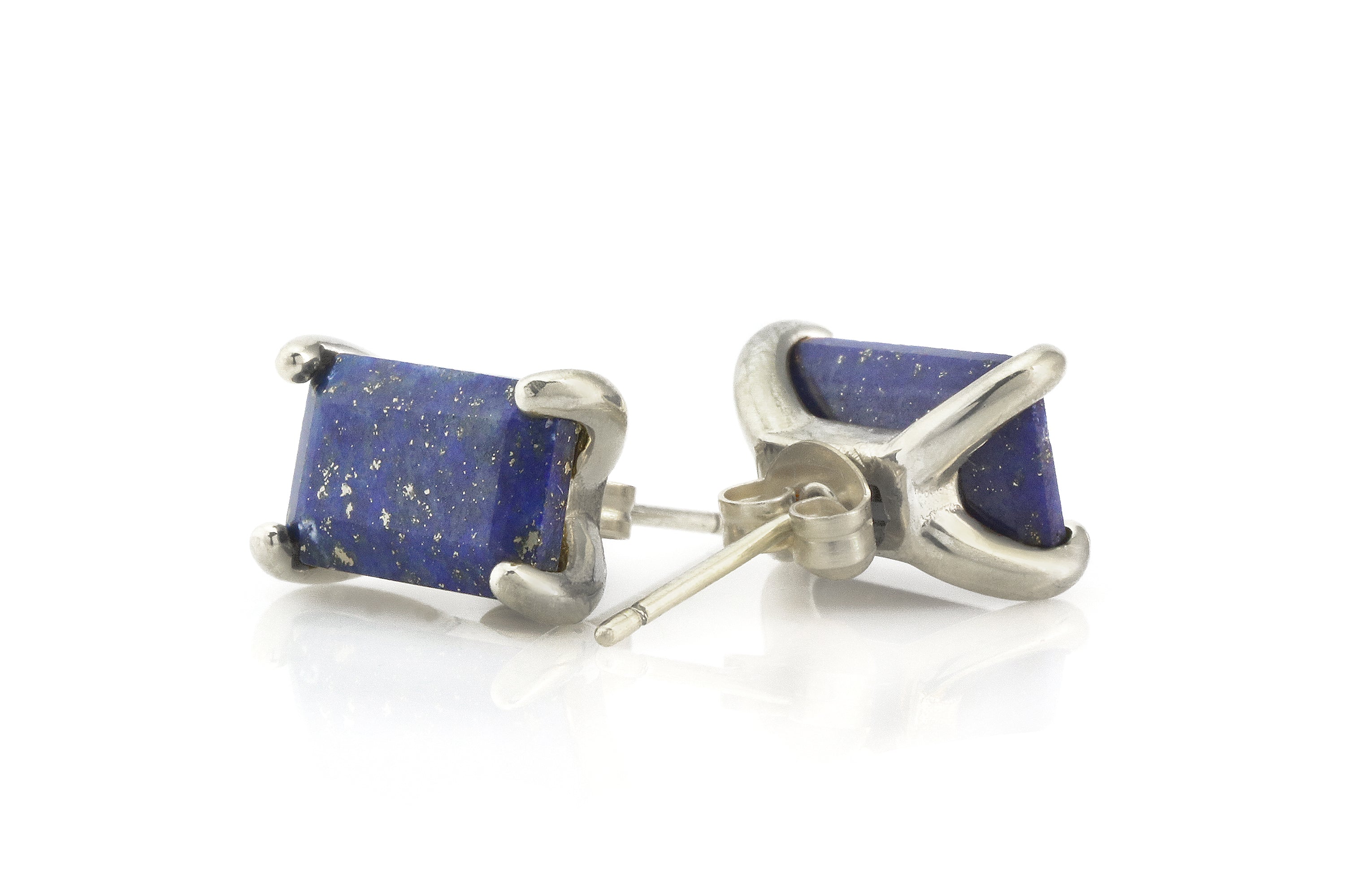 Blue Lapis Lazuli Sterling Silver Earrings Earrings Anemone Unique