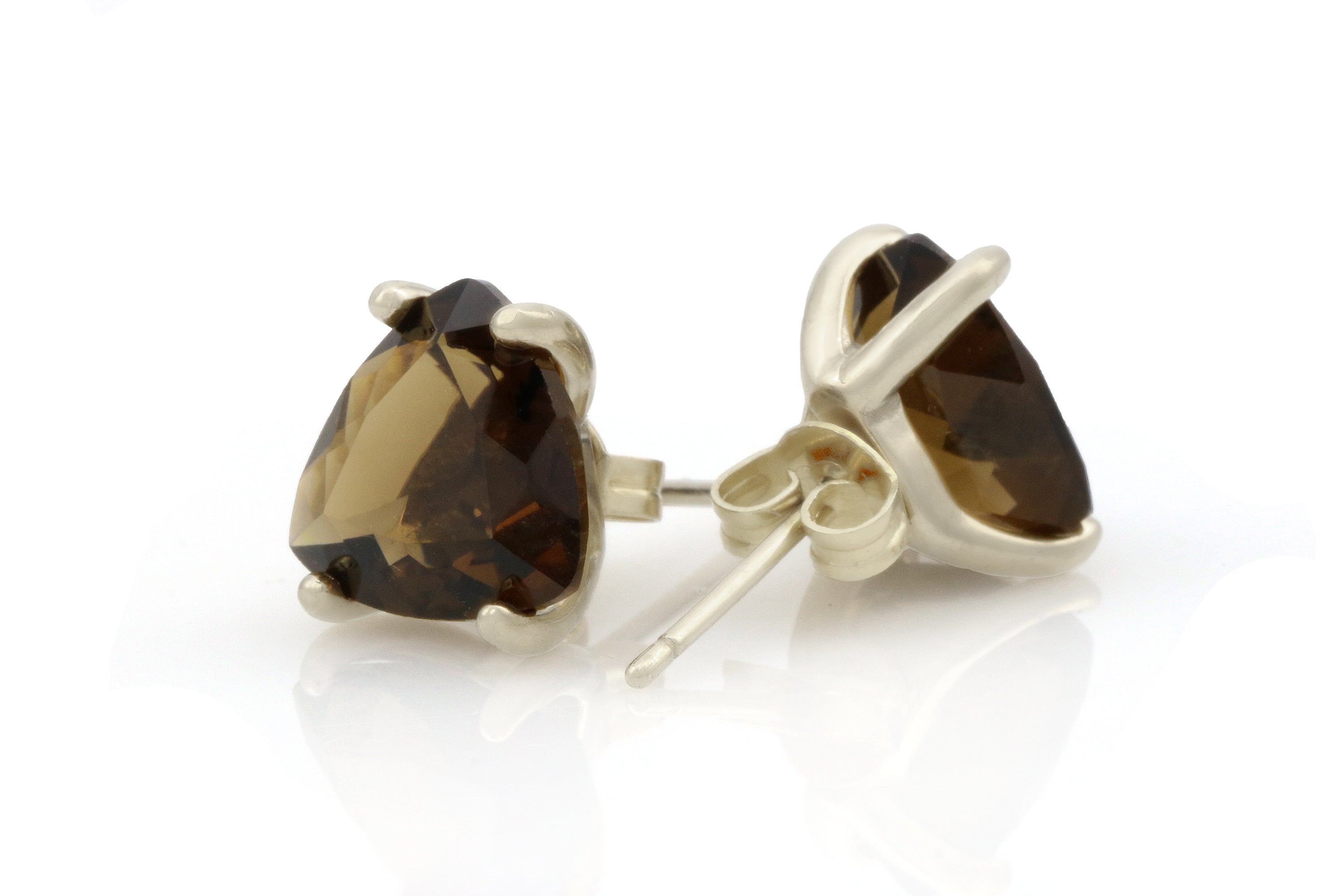 Smoky Quartz Sterling Silver Stud Earrings Earrings Anemone Unique