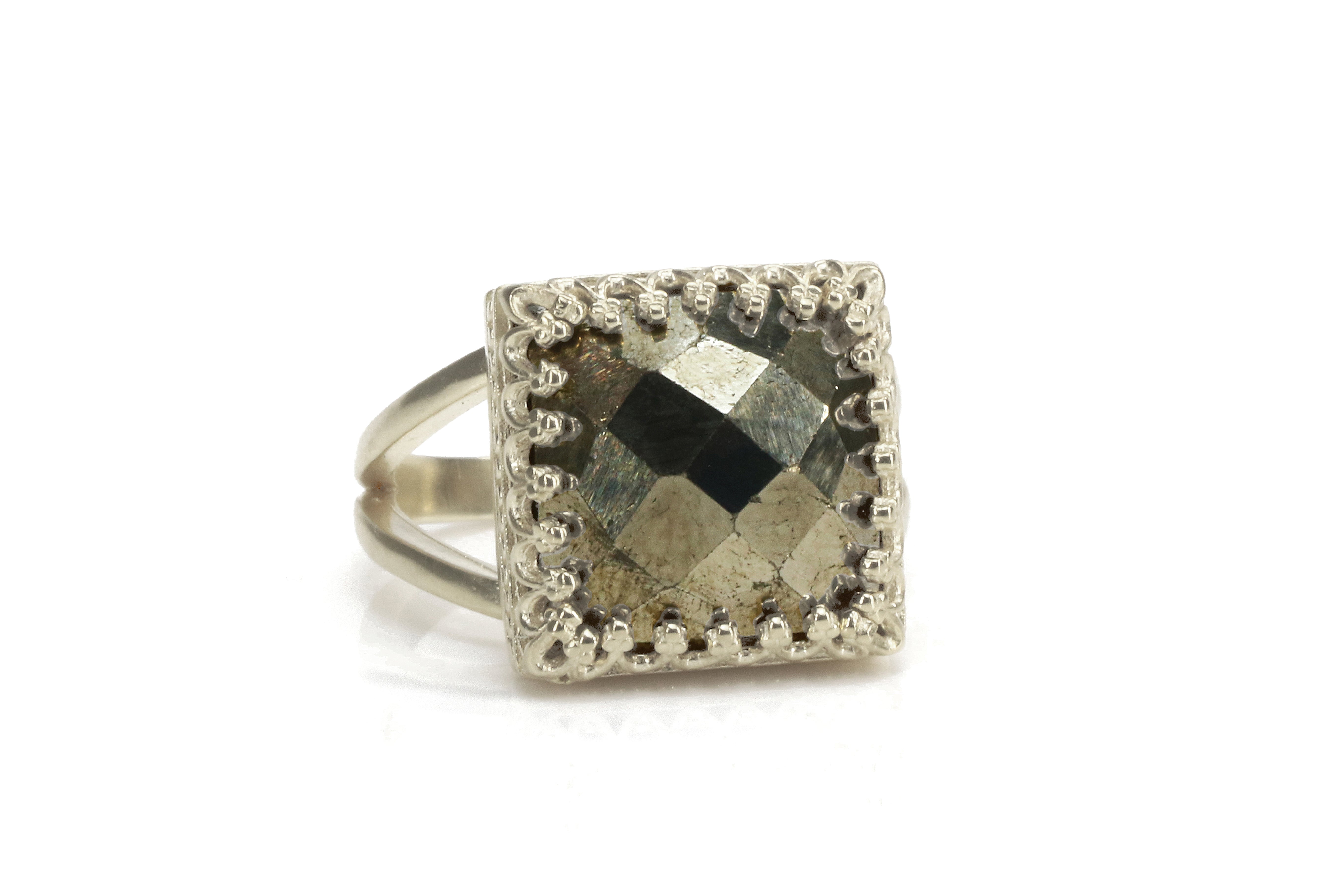Pyrite Stone Ring in 925 Sterling Silver Rings Anemone Jewelry
