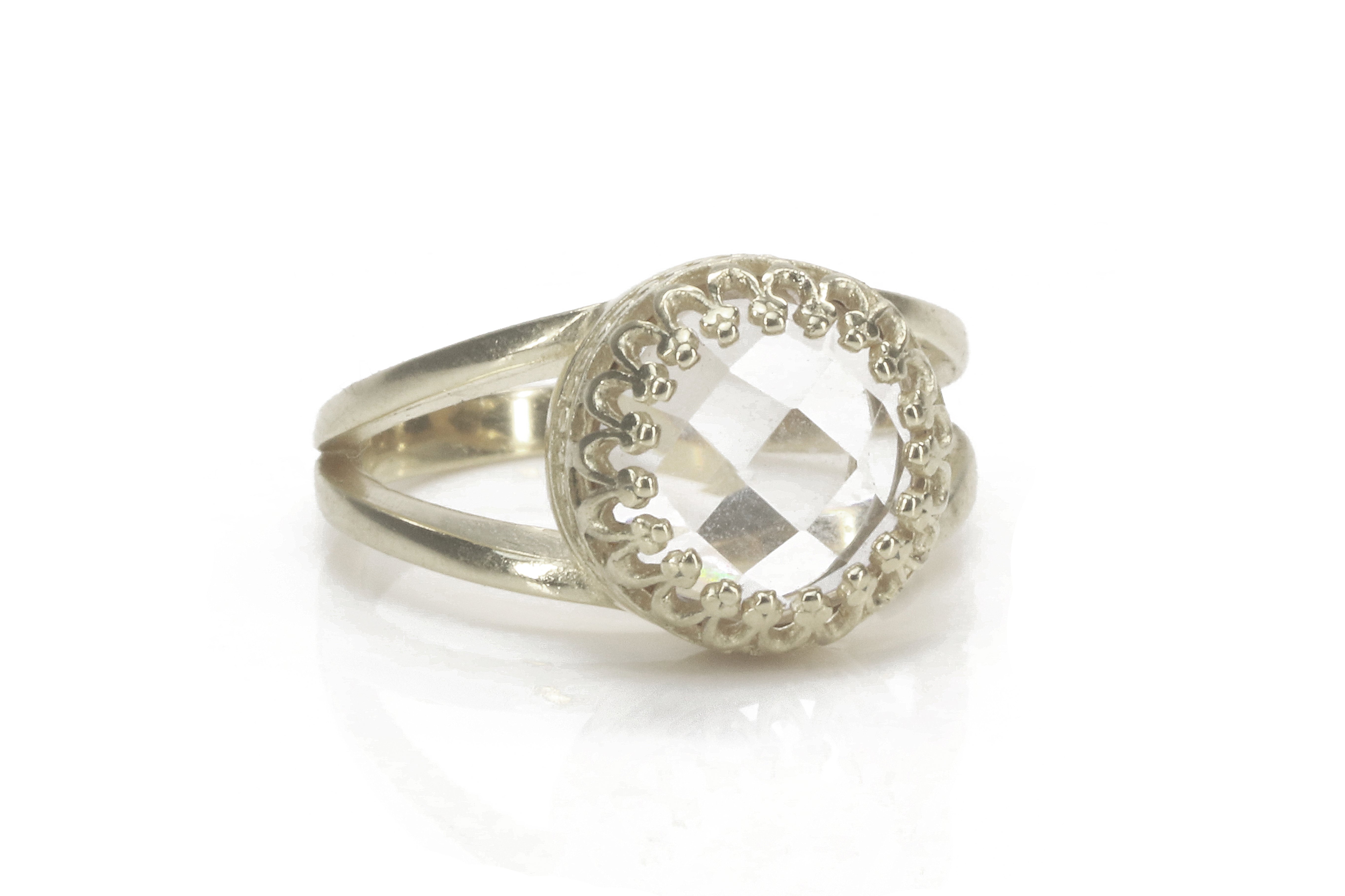 Crystal Quartz 925 Sterling Silver Ring Rings Anemone Jewelry