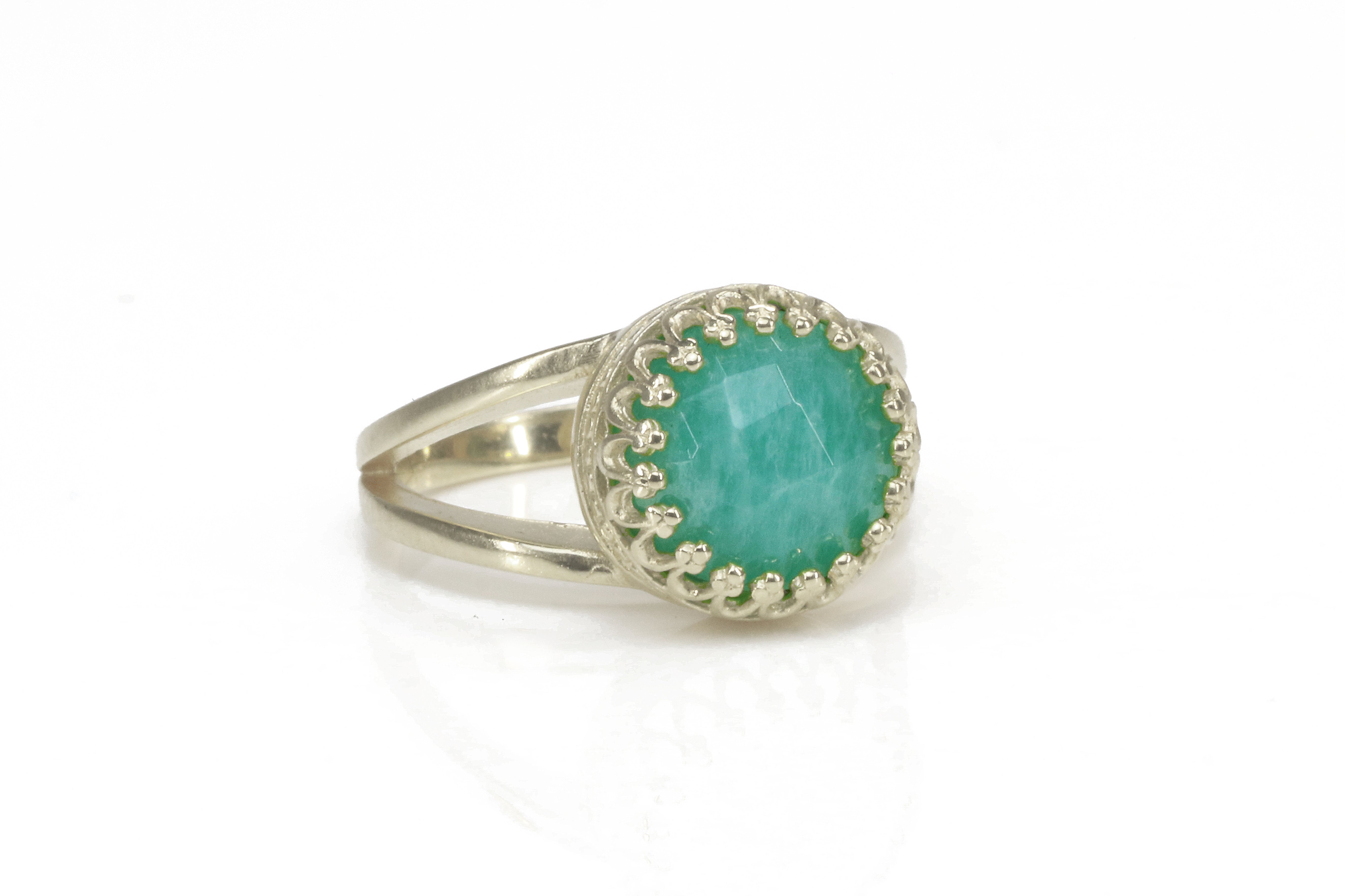 Green Amazonite in 925 Sterling Silver Jewelry Ring Rings Anemone Jewelry