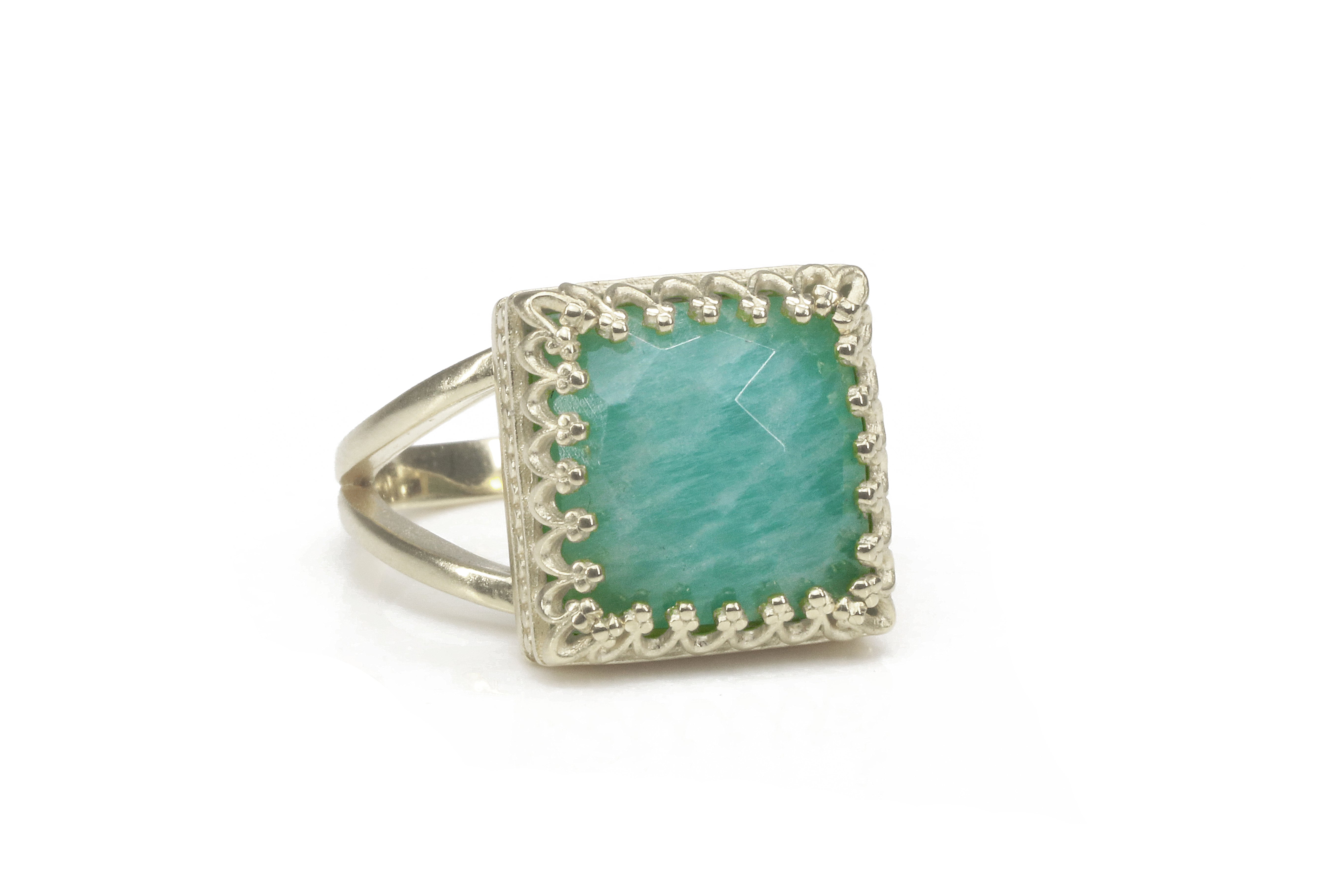 Amazonite Ring in Sterling Silver Rings Anemone Jewelry