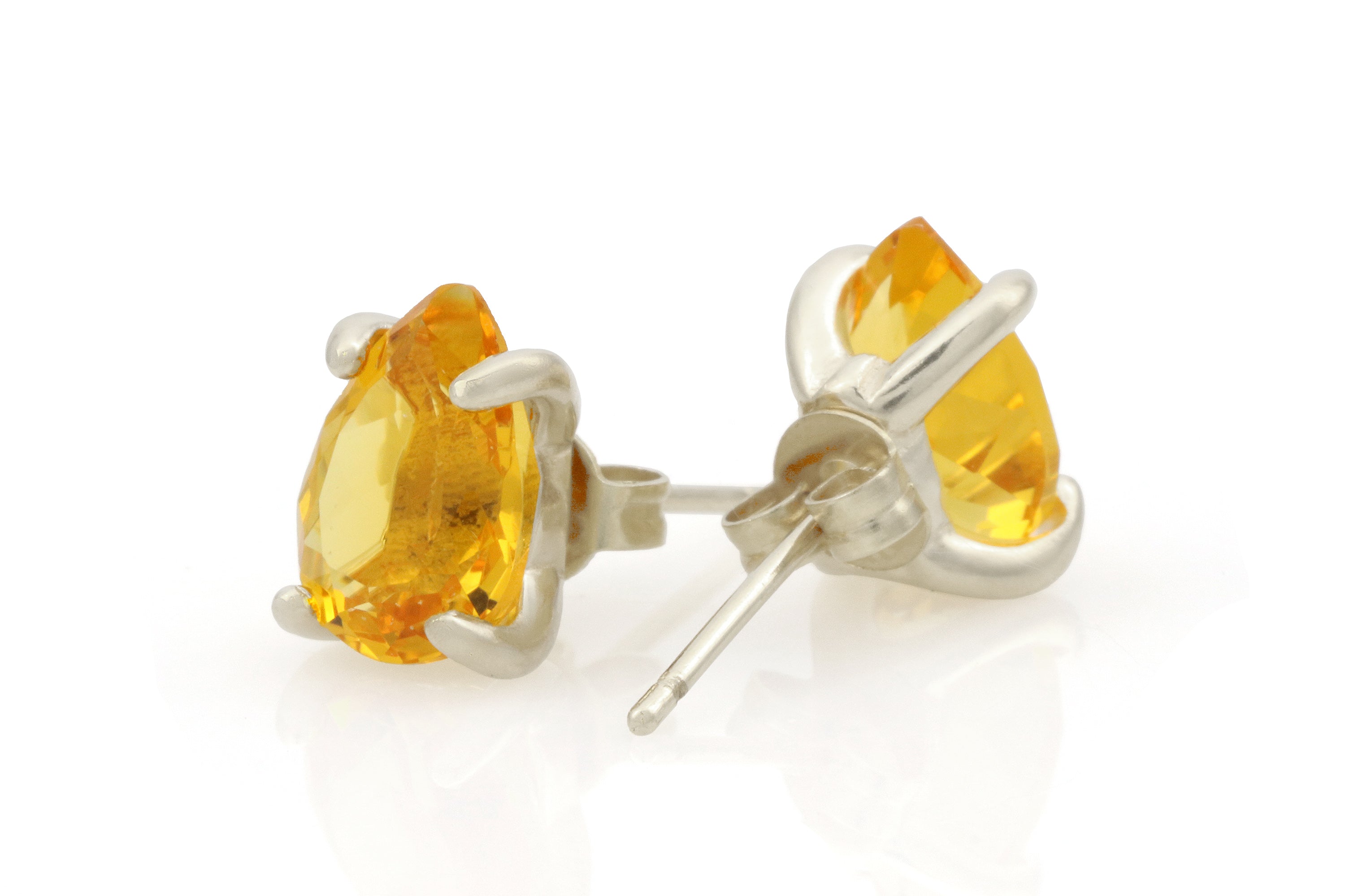 Teardrop Sterling Silver Citrine Earrings Earrings Anemone Unique