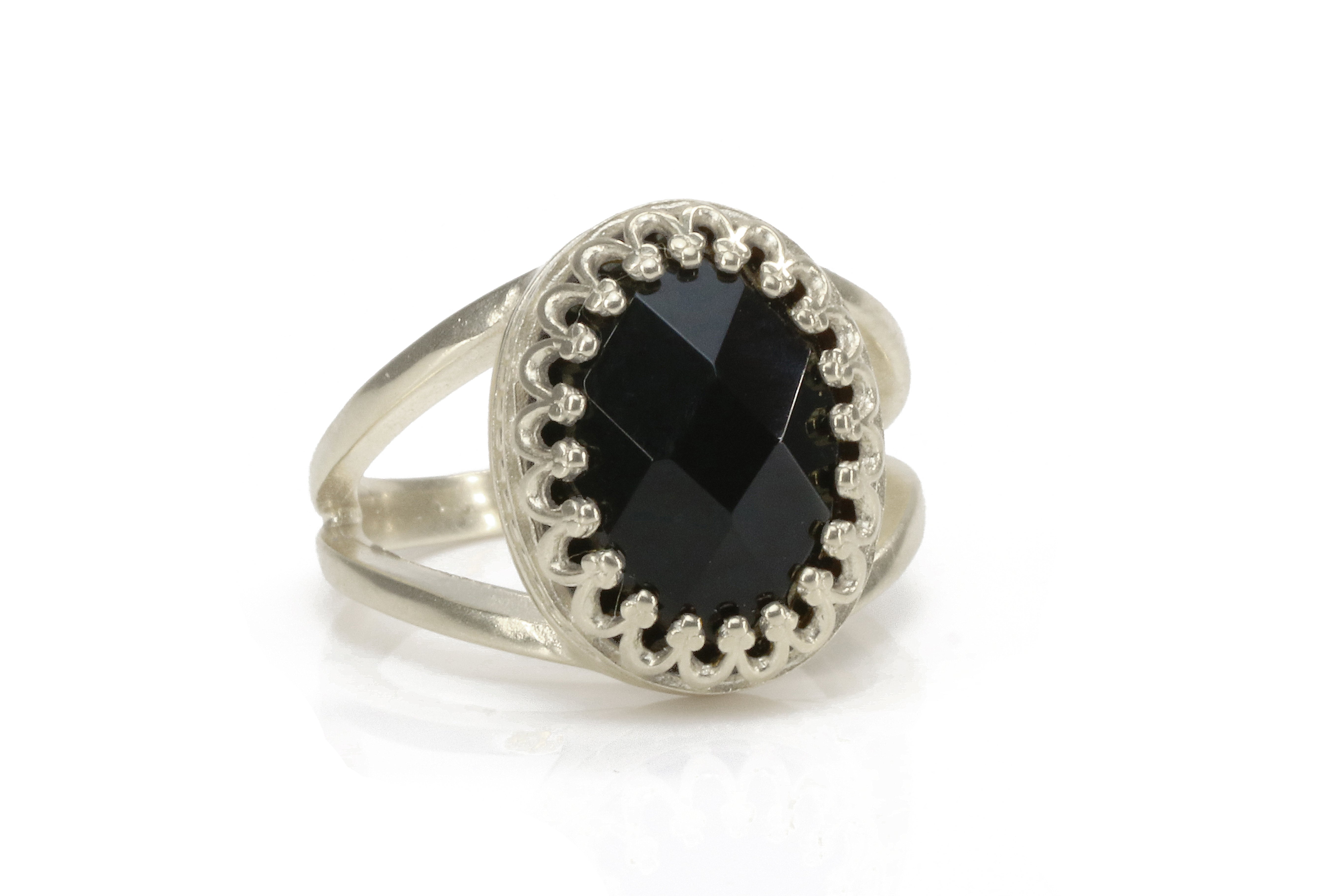 Classy Oval Black Onyx Ring in 925 Sterling Silver Rings Anemone Jewelry