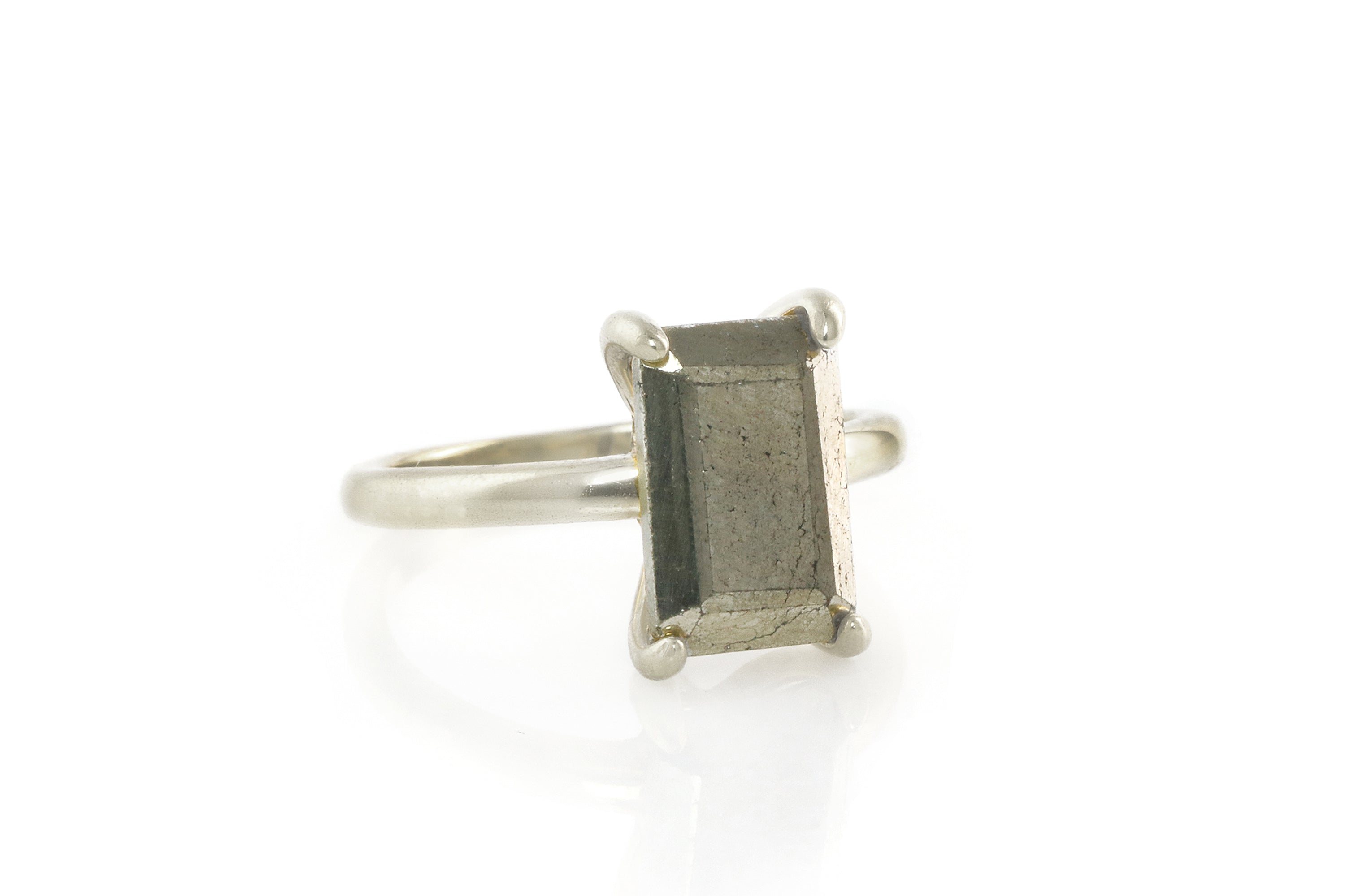 Artisan-made Sterling Silver Pyrite Ring Rings Anemone Unique