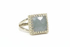 Elegant Square Aquamarine 925 Sterling Silver Ring Rings Anemone Jewelry