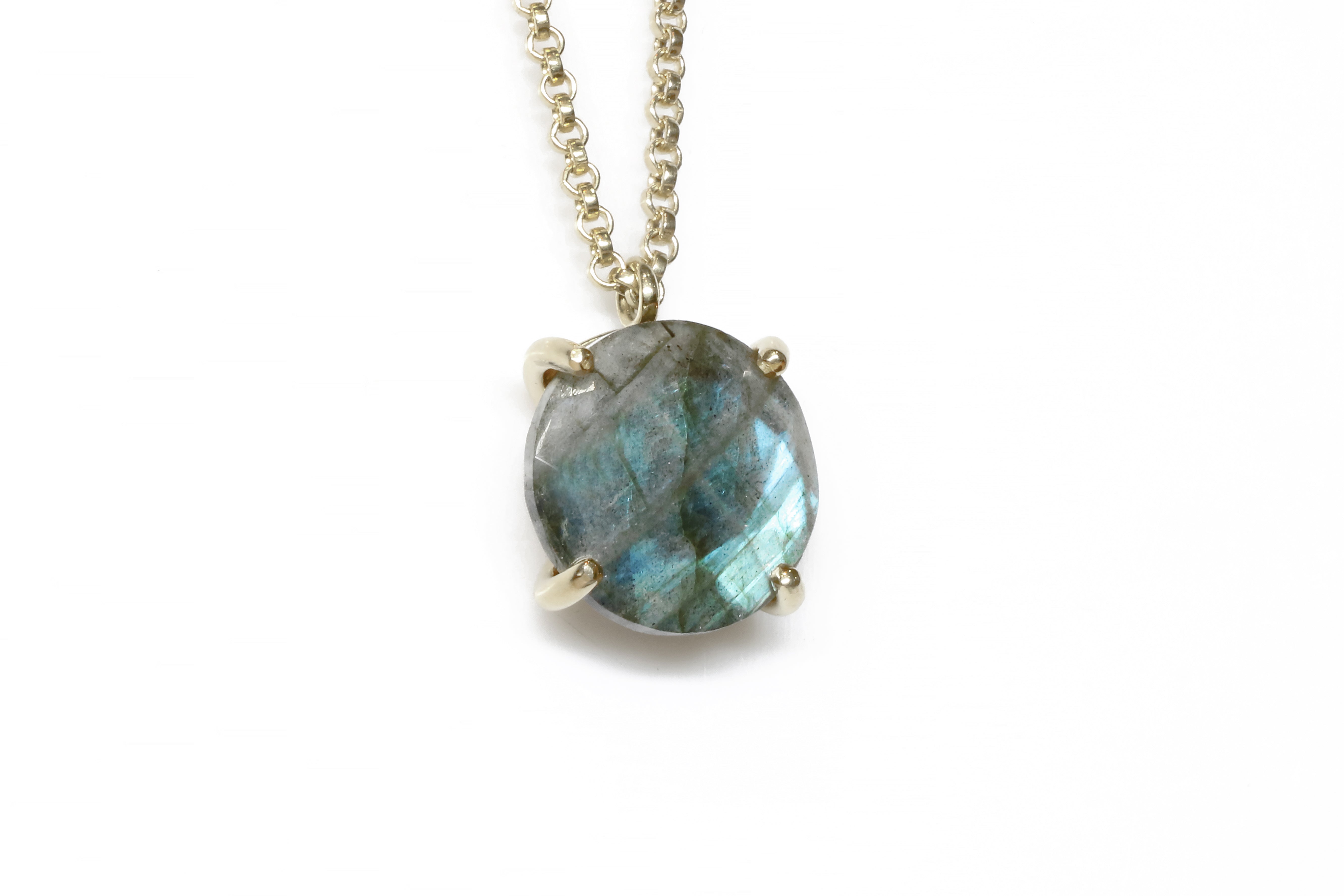 Unique 14k Gold Labradorite Pendant Necklace necklaces Anemone Jewelry
