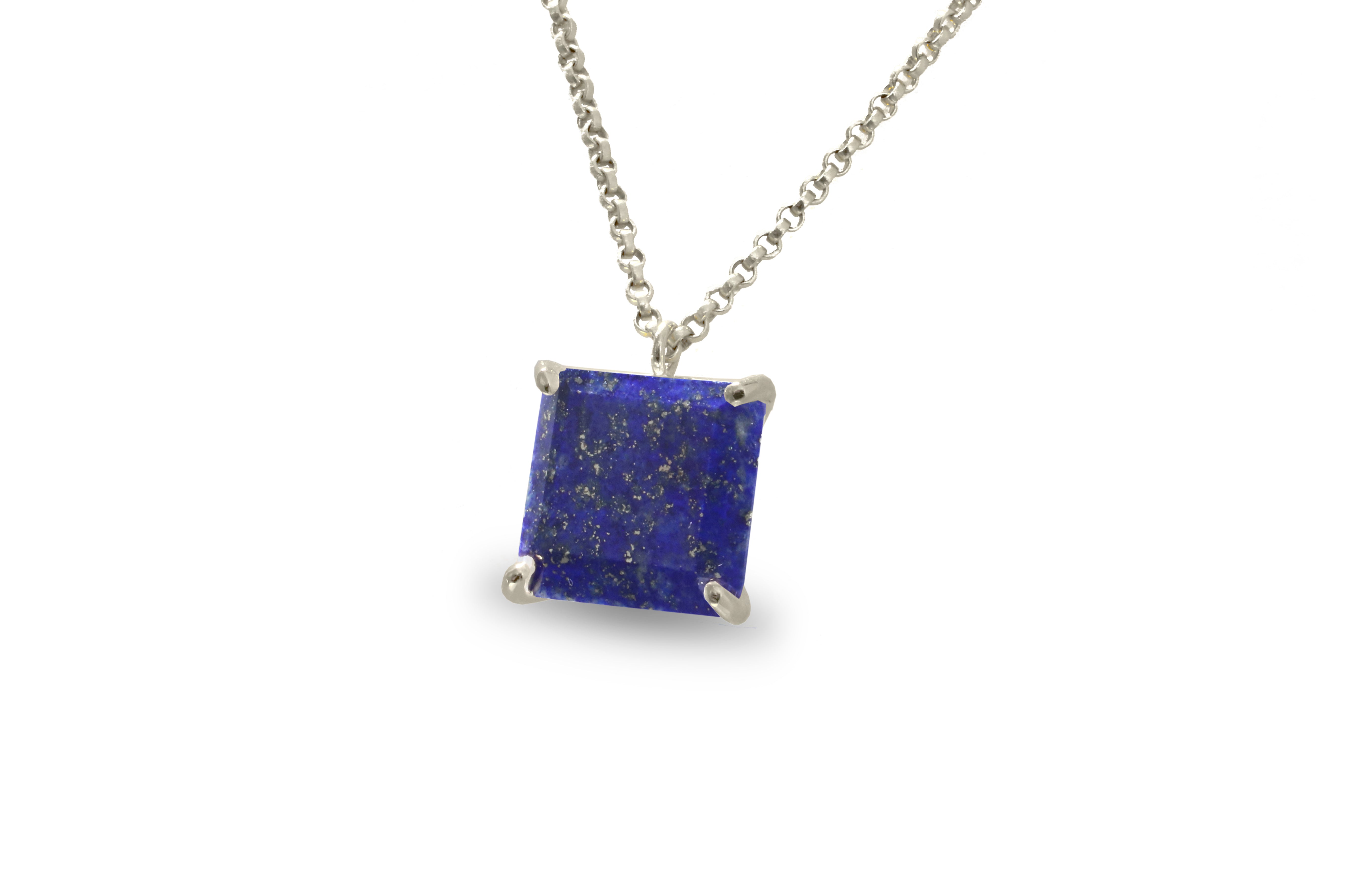 Charming Square Lapis Lazuli Necklace in 14k Gold Filled necklaces Anemone Jewelry