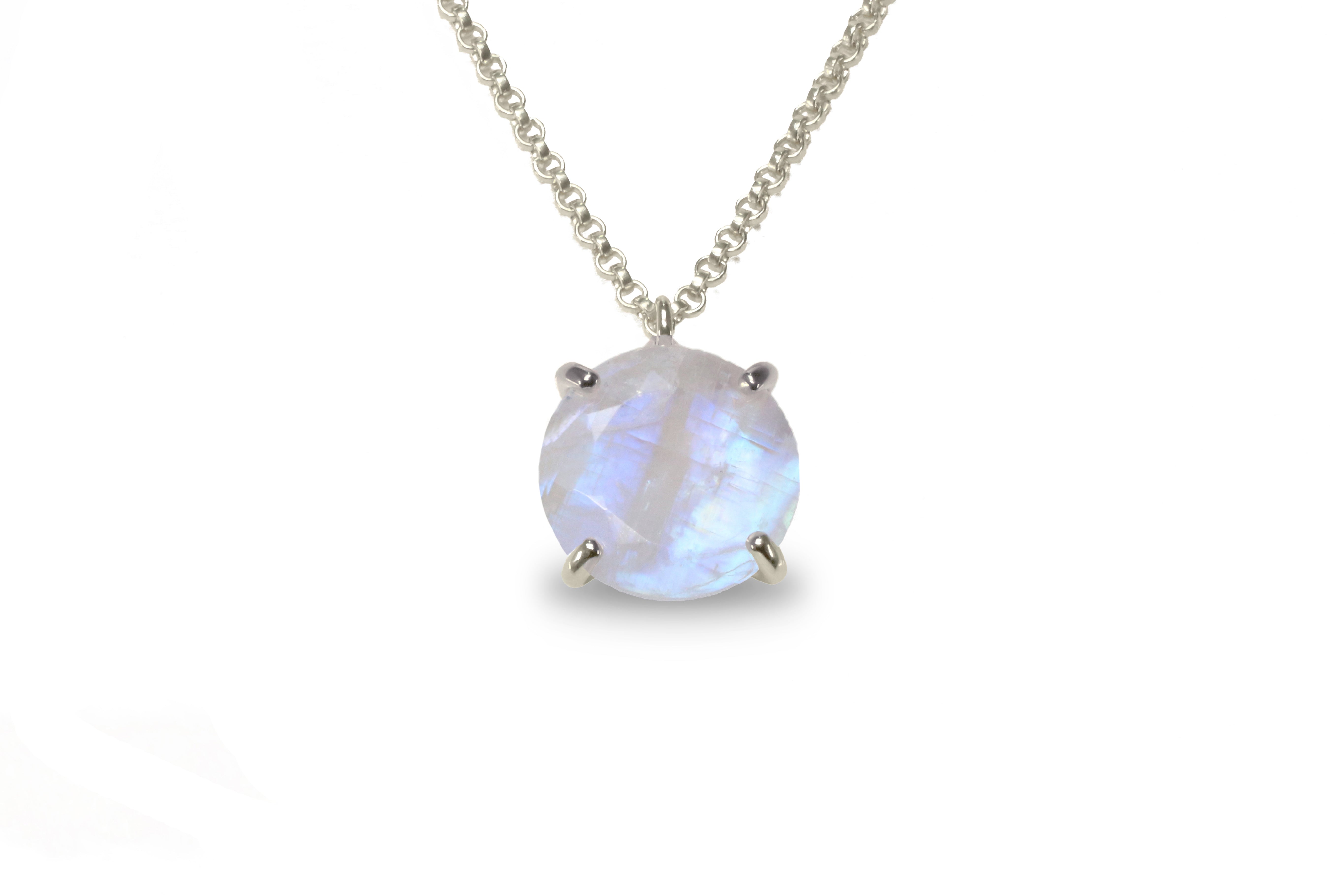 Adorable Moonstone Jewelry 16mm Round Crystal Pendant Necklace necklaces Anemone Jewelry