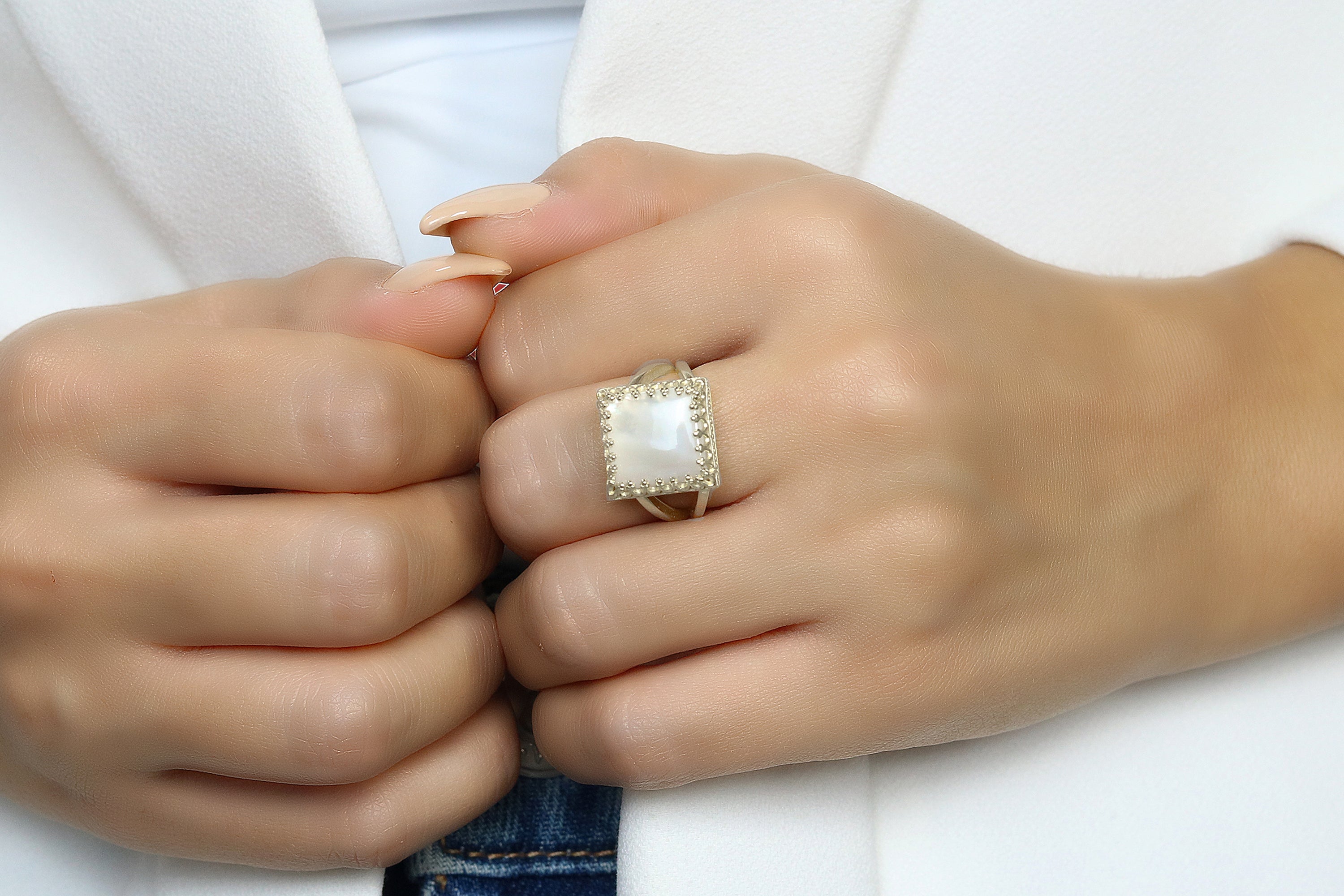 14k Gold Filled Handmade Pearl Jewelry Rings Anemone Jewelry