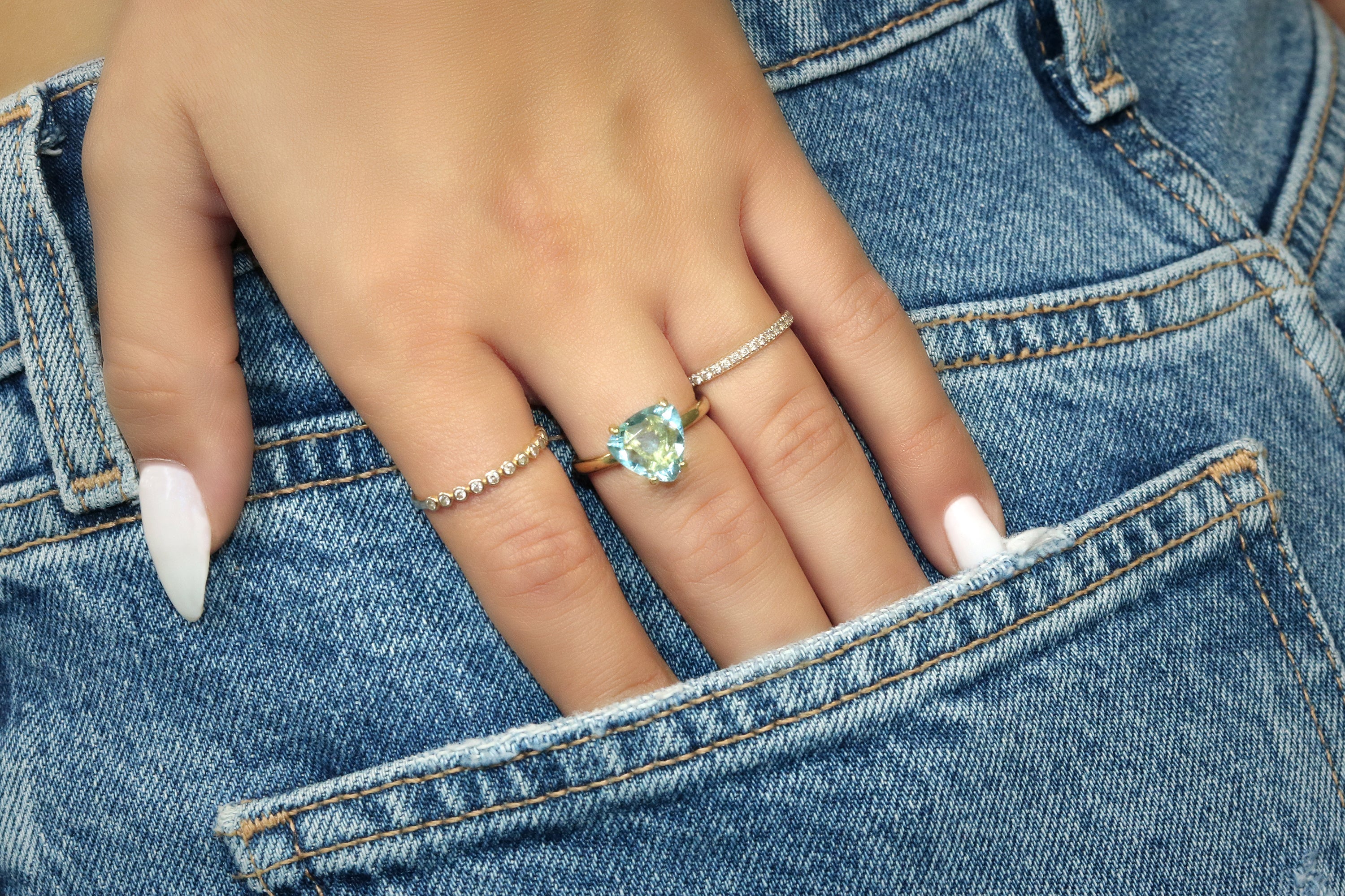14K Gold-filled Topaz Jewelry Ring Rings Anemone Unique