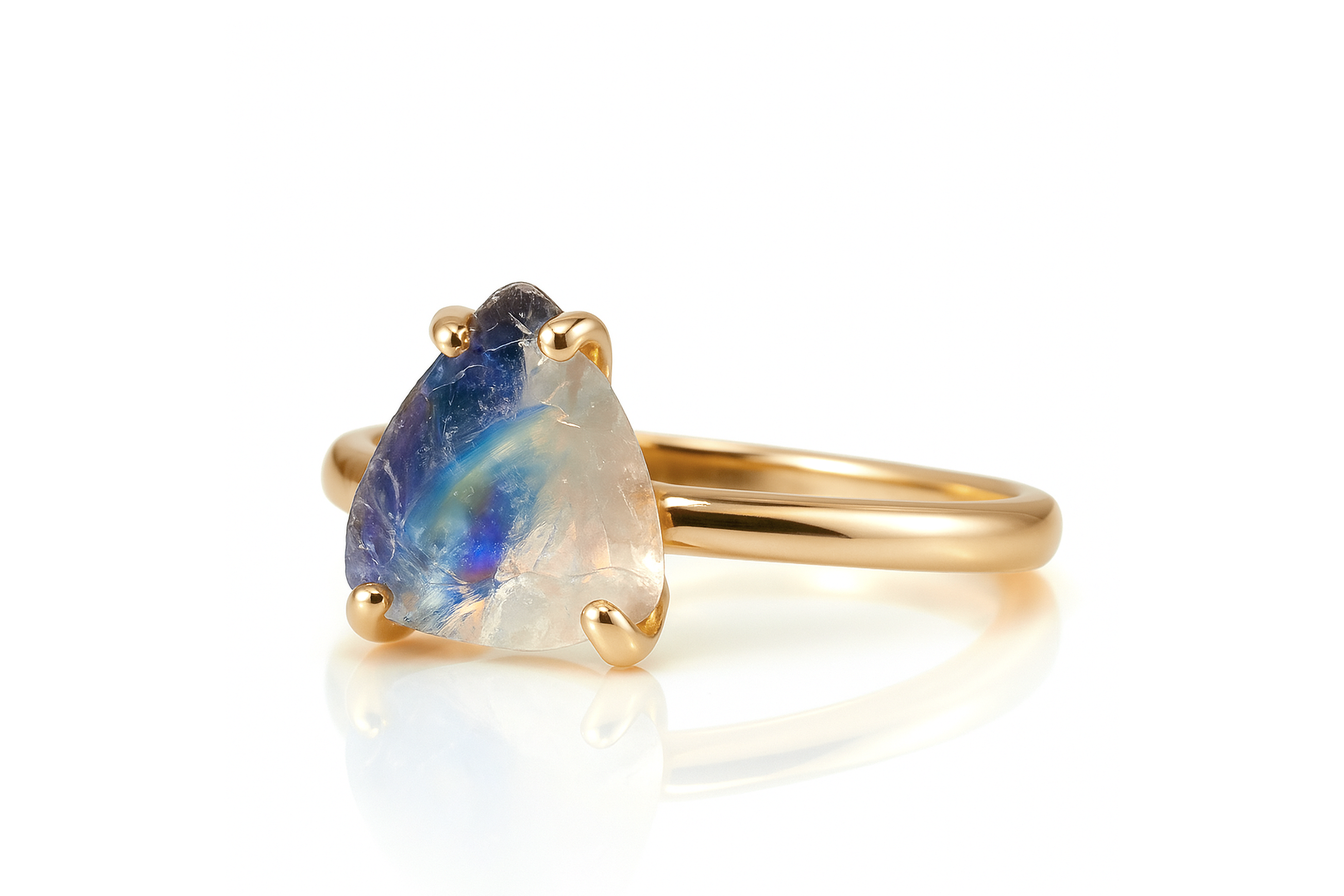 Unique Moonstone Jewelry Ring in 925 Sterling Silver Rings Anemone Unique