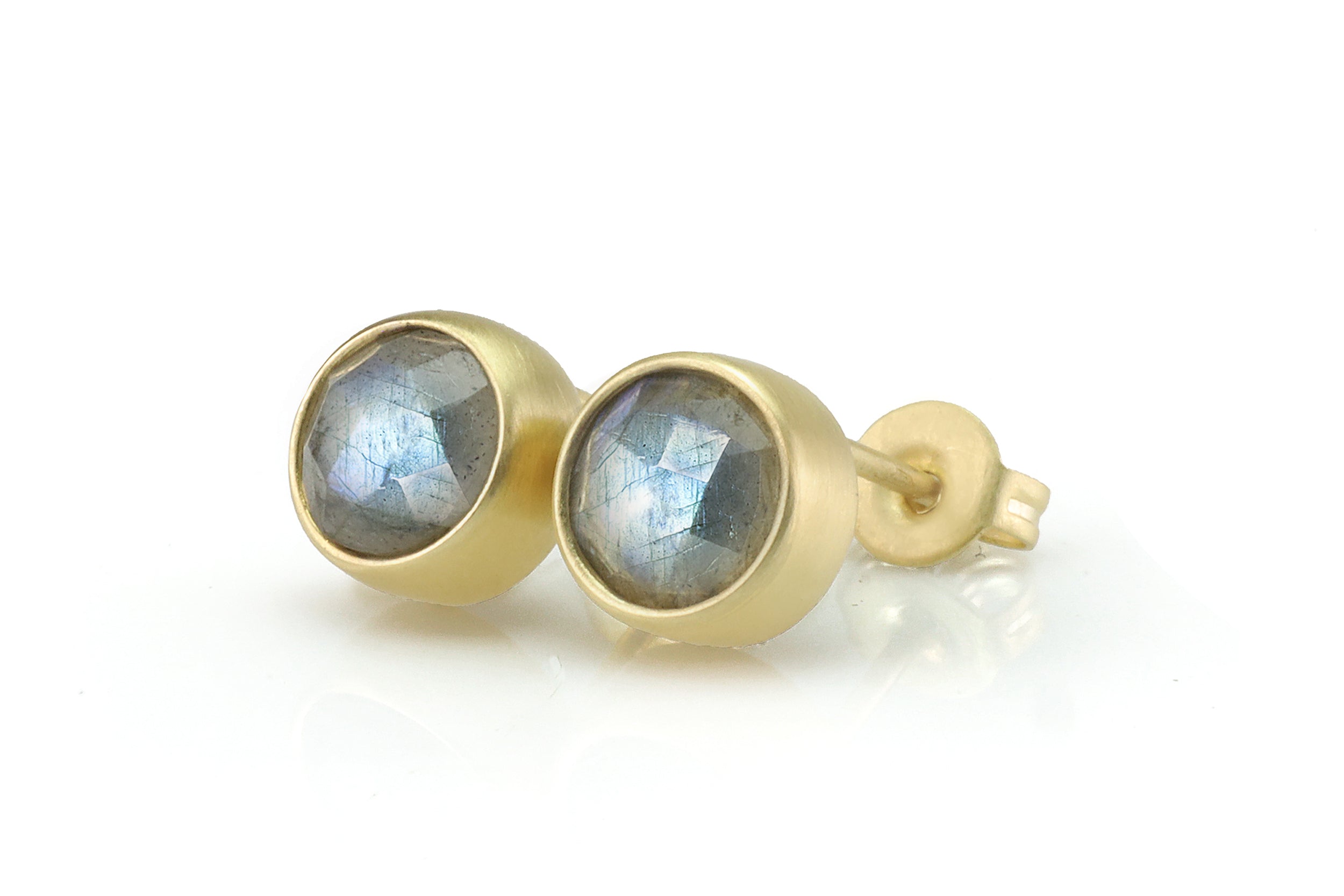 Mixed Flash Labradorite Gold Stud Earrings Earrings Anemone Limited