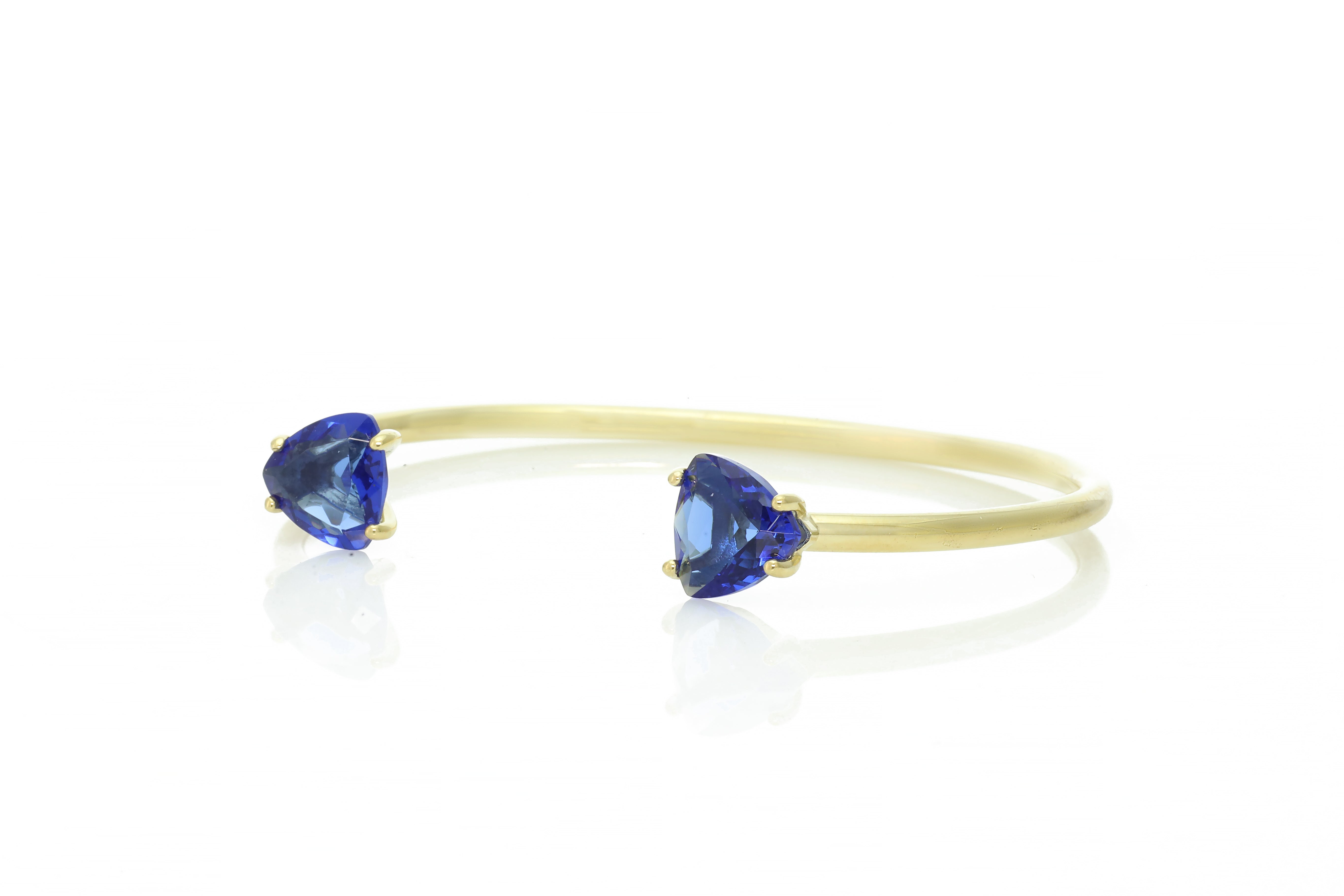 Two Stone Open Sapphire Bracelet in Gold Bracelets Anemone Unique