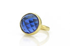 Large Bezel Set Blue Sapphire Statement 14k Gold Ring Rings Anemone Limited