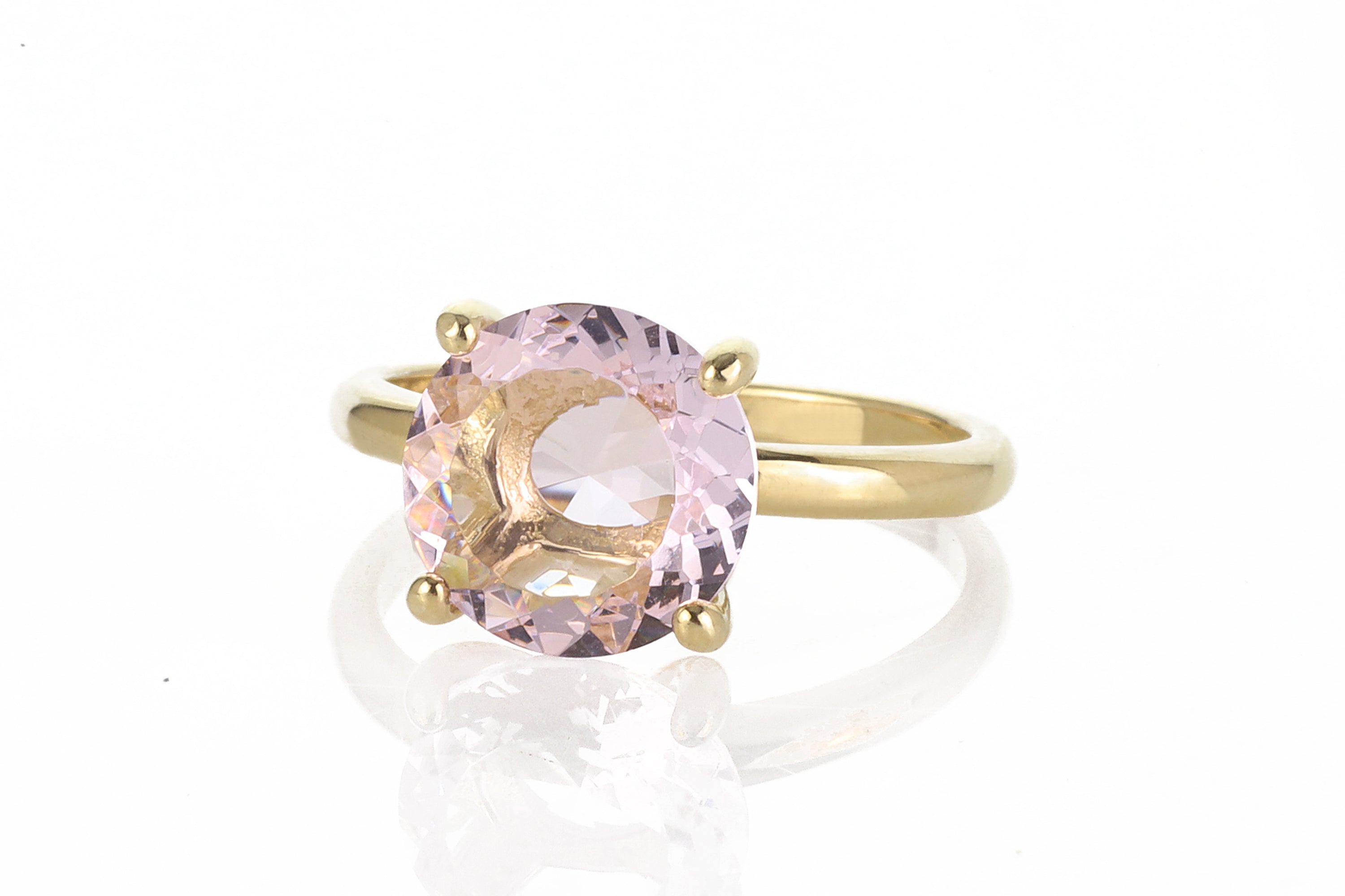 Unique Rose Quartz in 14k Gold Rings Anemone Unique