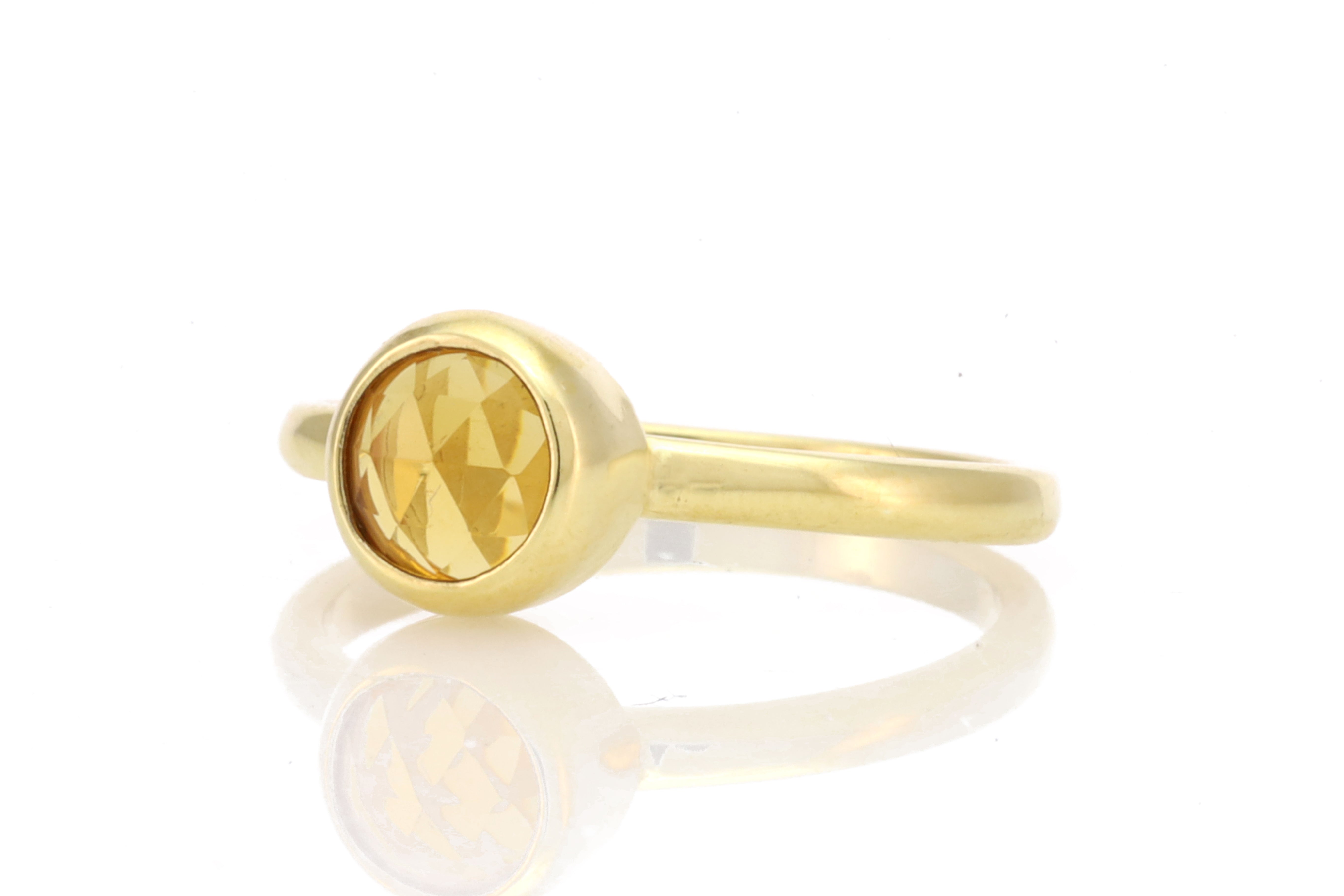Citrine Gemstone Bezel Gold Stacking Ring Rings Anemone Limited