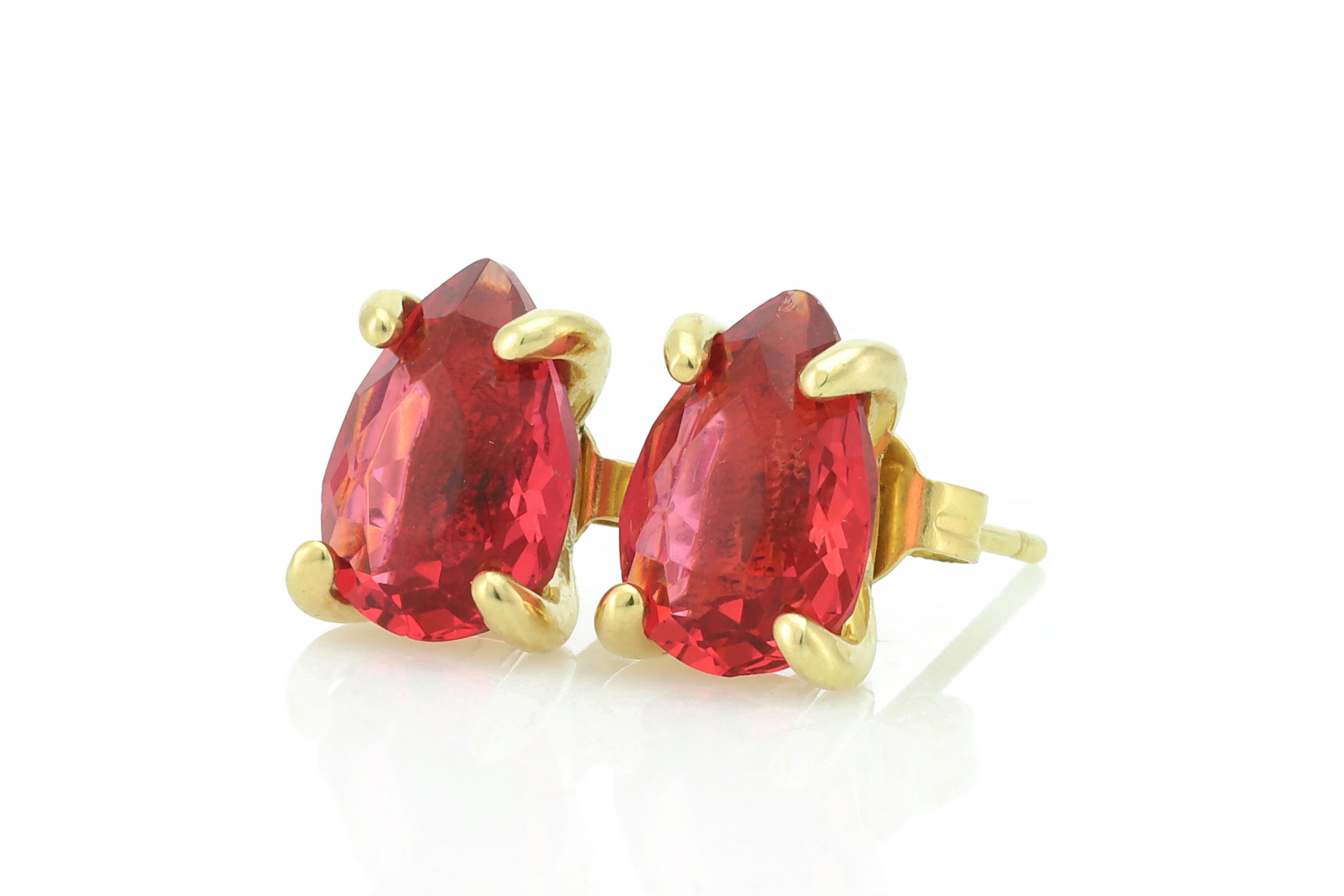 Stunning Pear Shape Pink Tourmaline Gold Earrings Earrings Anemone Unique