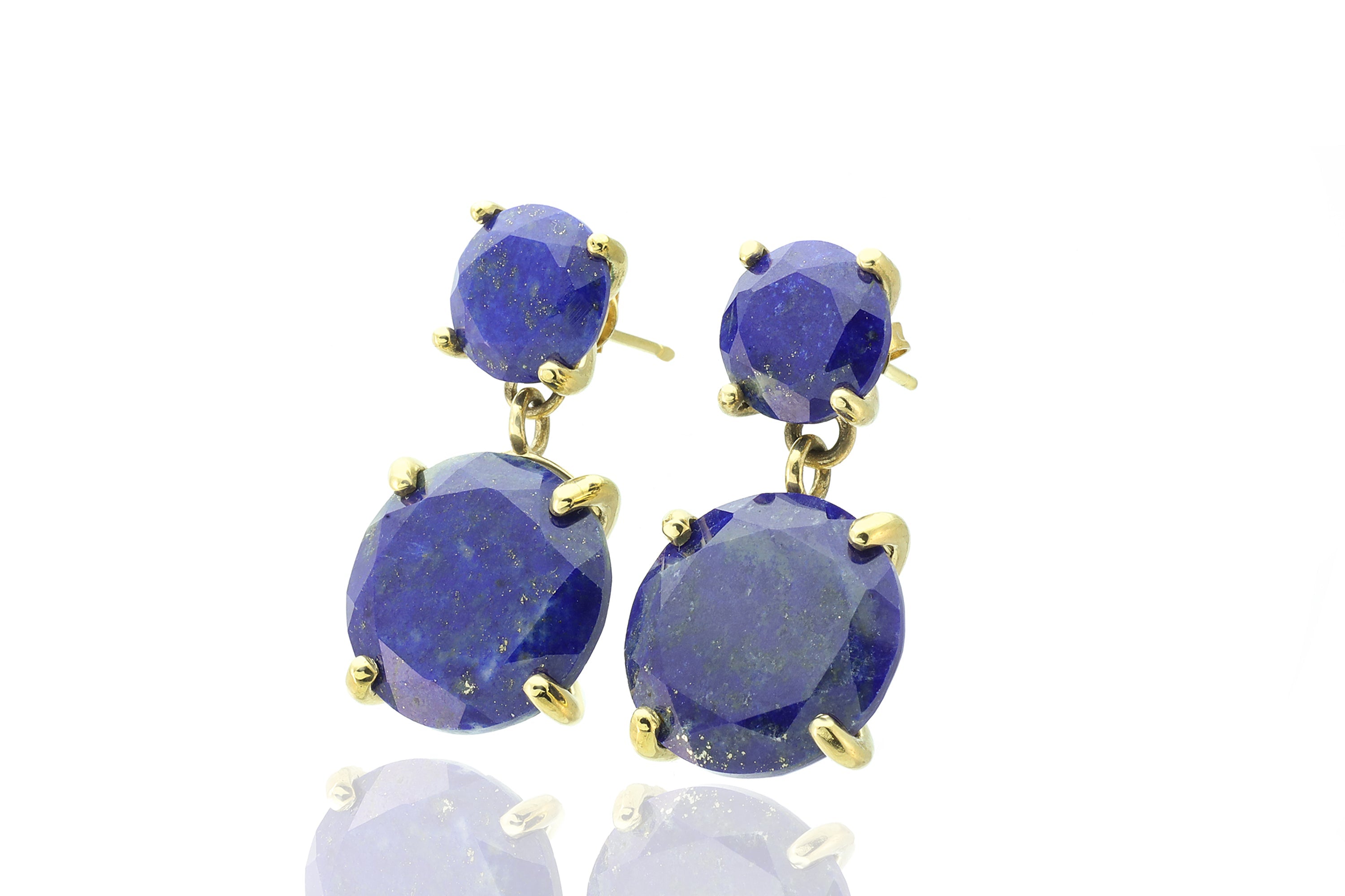 Multi Stone Lapis Lazuli 14k Gold Earrings Earrings Anemone Jewelry