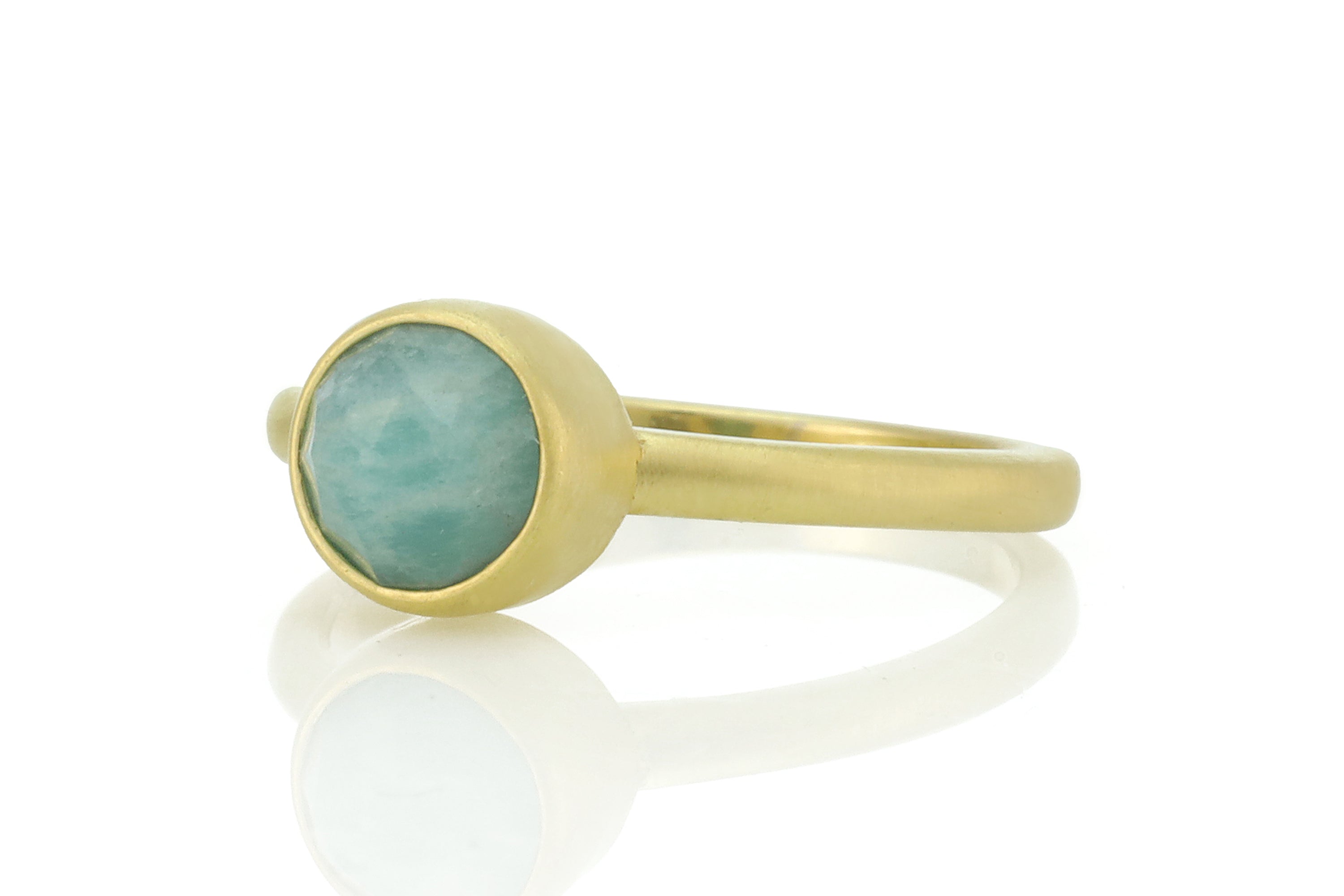 Amazonite Statement Bezel Ring in 14k Gold Rings Anemone Limited