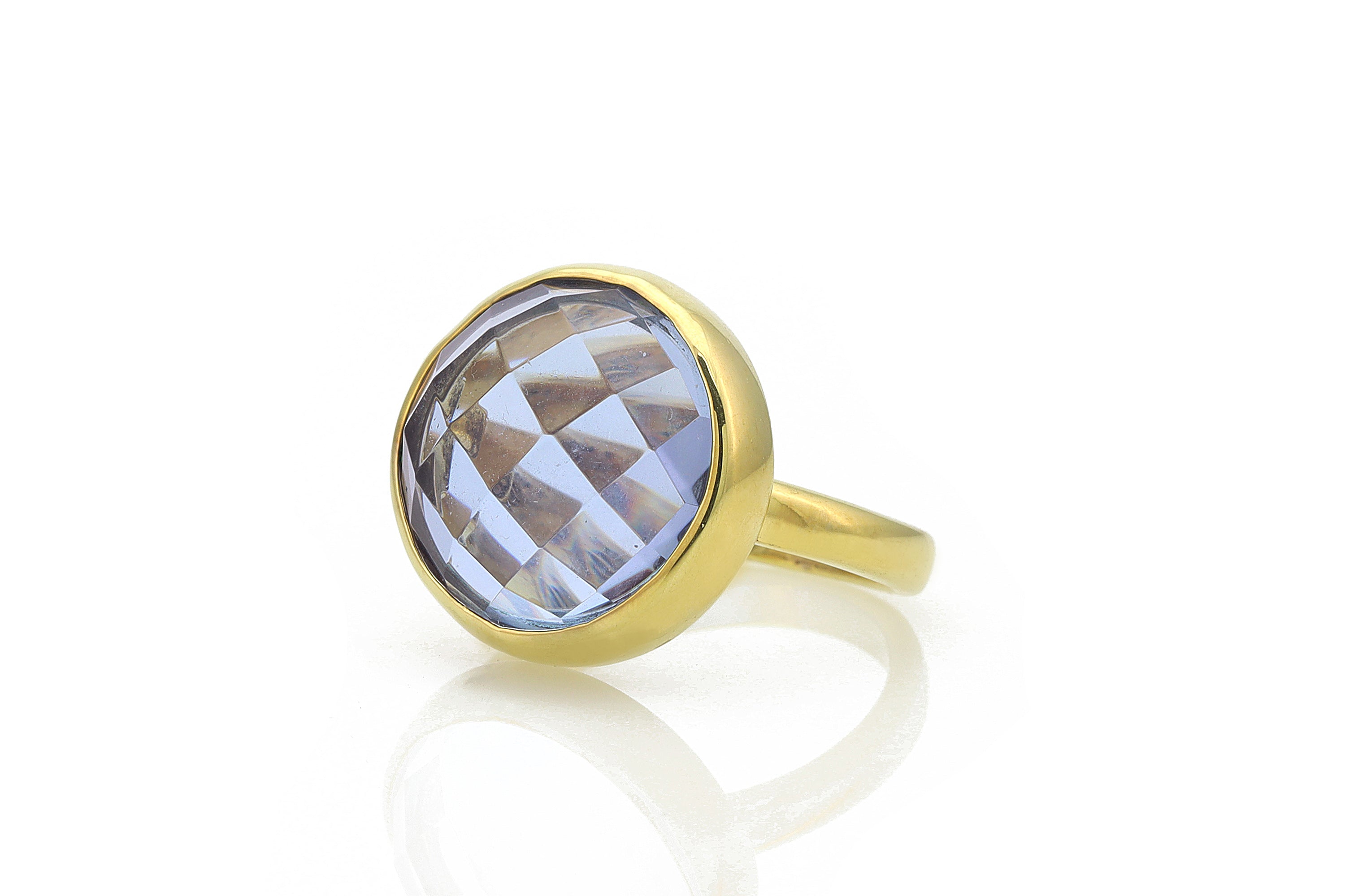 Tanzanite Gemstone Bezel Set Round Gold Filled Ring Rings Anemone Limited