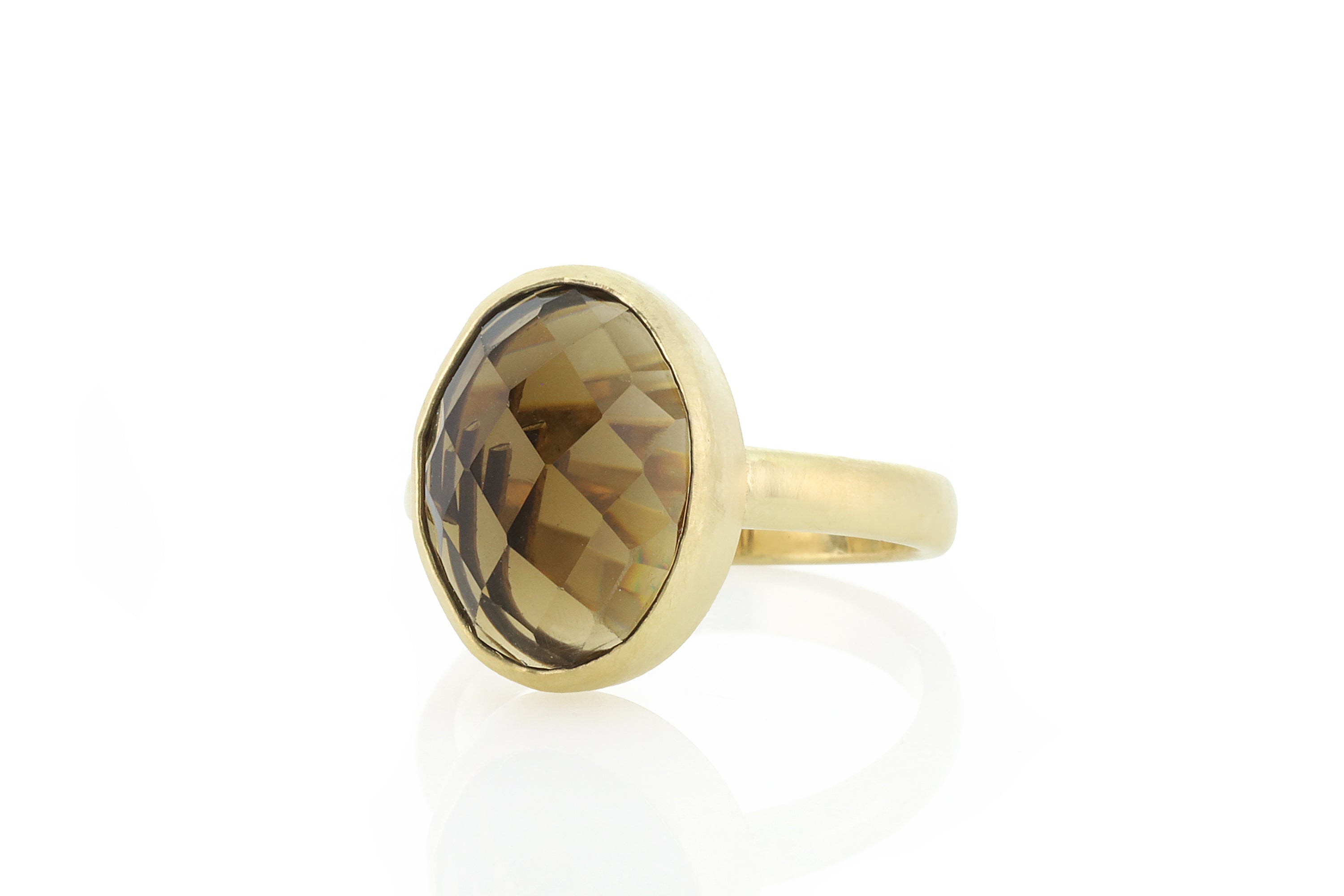 Smoky Quartz Oval Gold Filled Bezel Ring Rings Anemone Limited