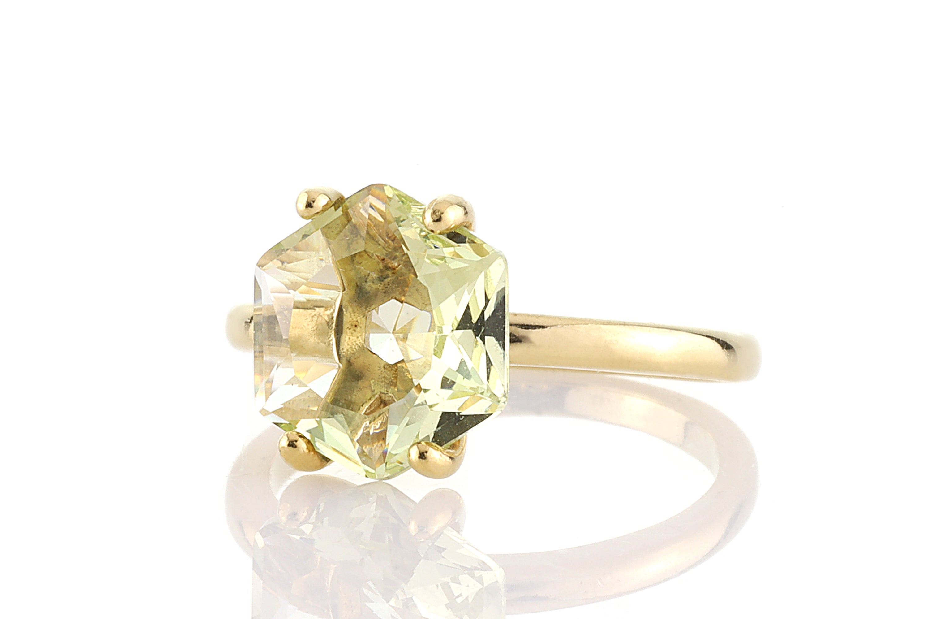 Bright Lemon Quartz Gold Ring Rings Anemone Unique