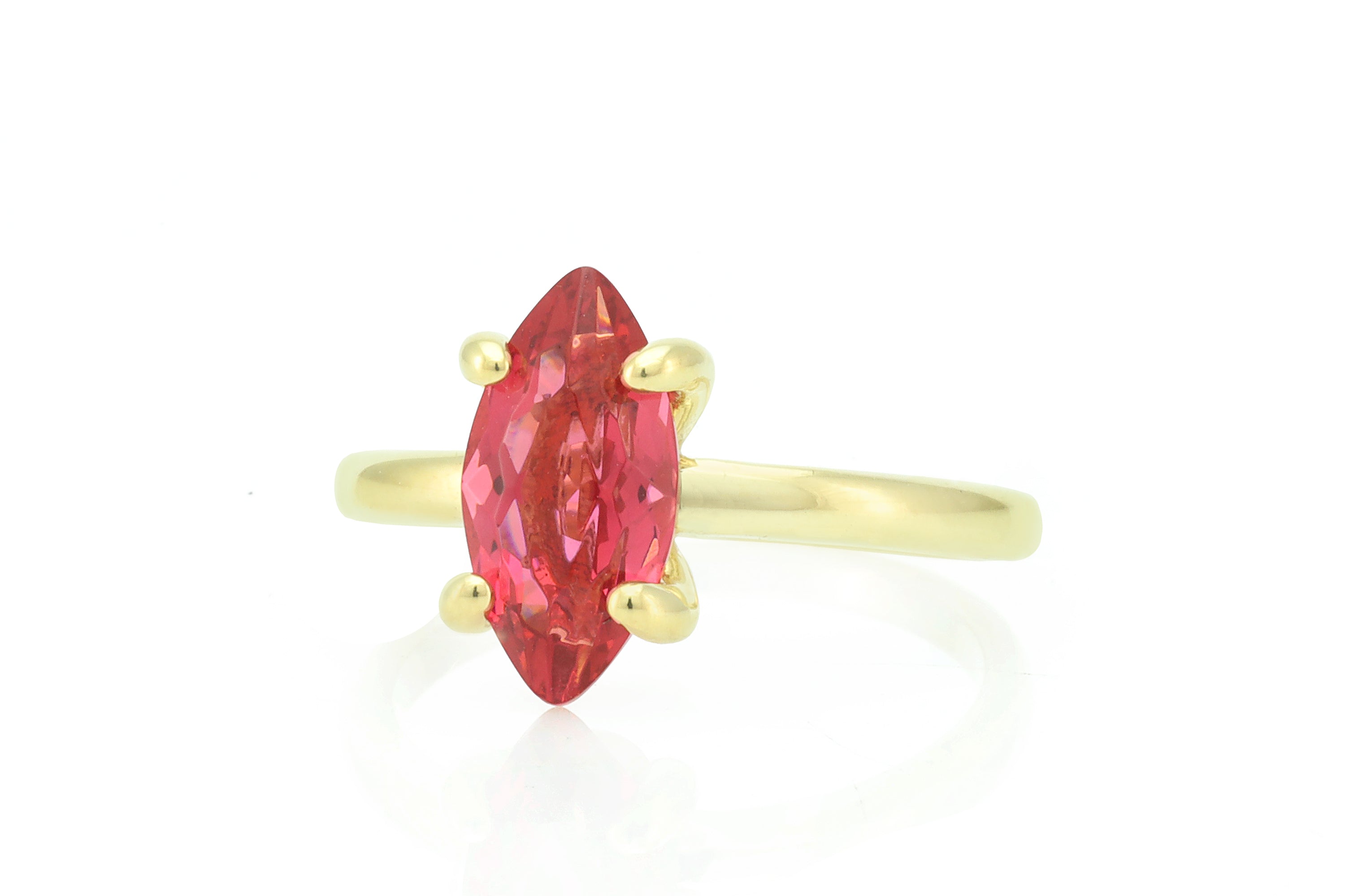 Vertical Setting Pink Tourmaline Solid Gold Ring Rings Anemone Unique