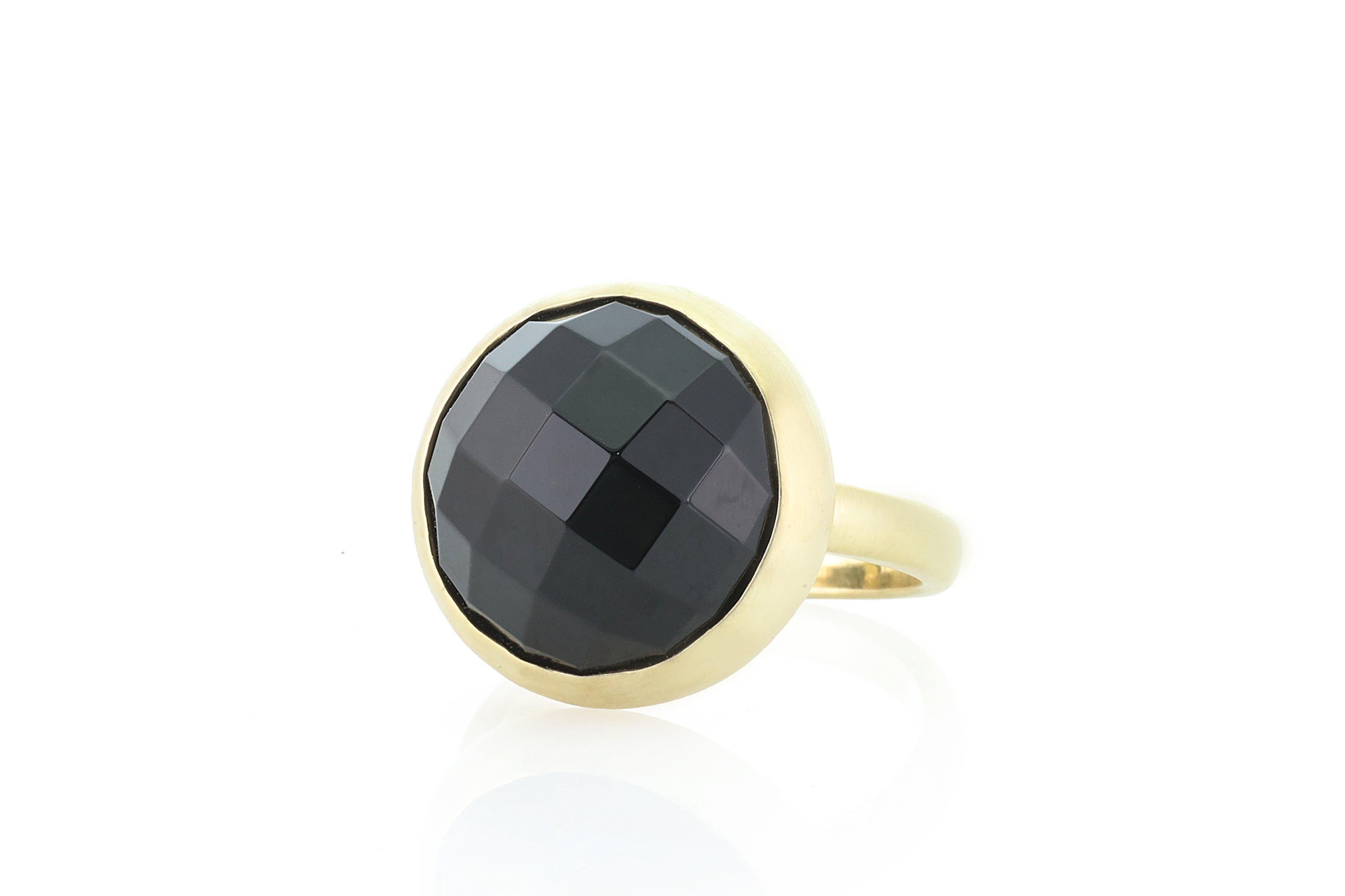 Black Onyx Bezel Gold Statement Ring Rings Anemone Limited