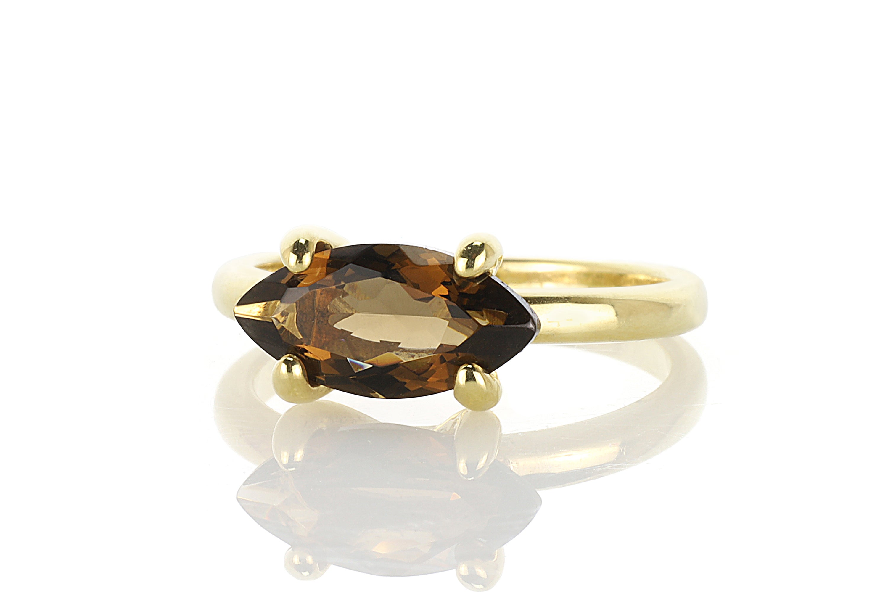 Simple Smoky Quartz Gold Filled Ring Rings Anemone Unique