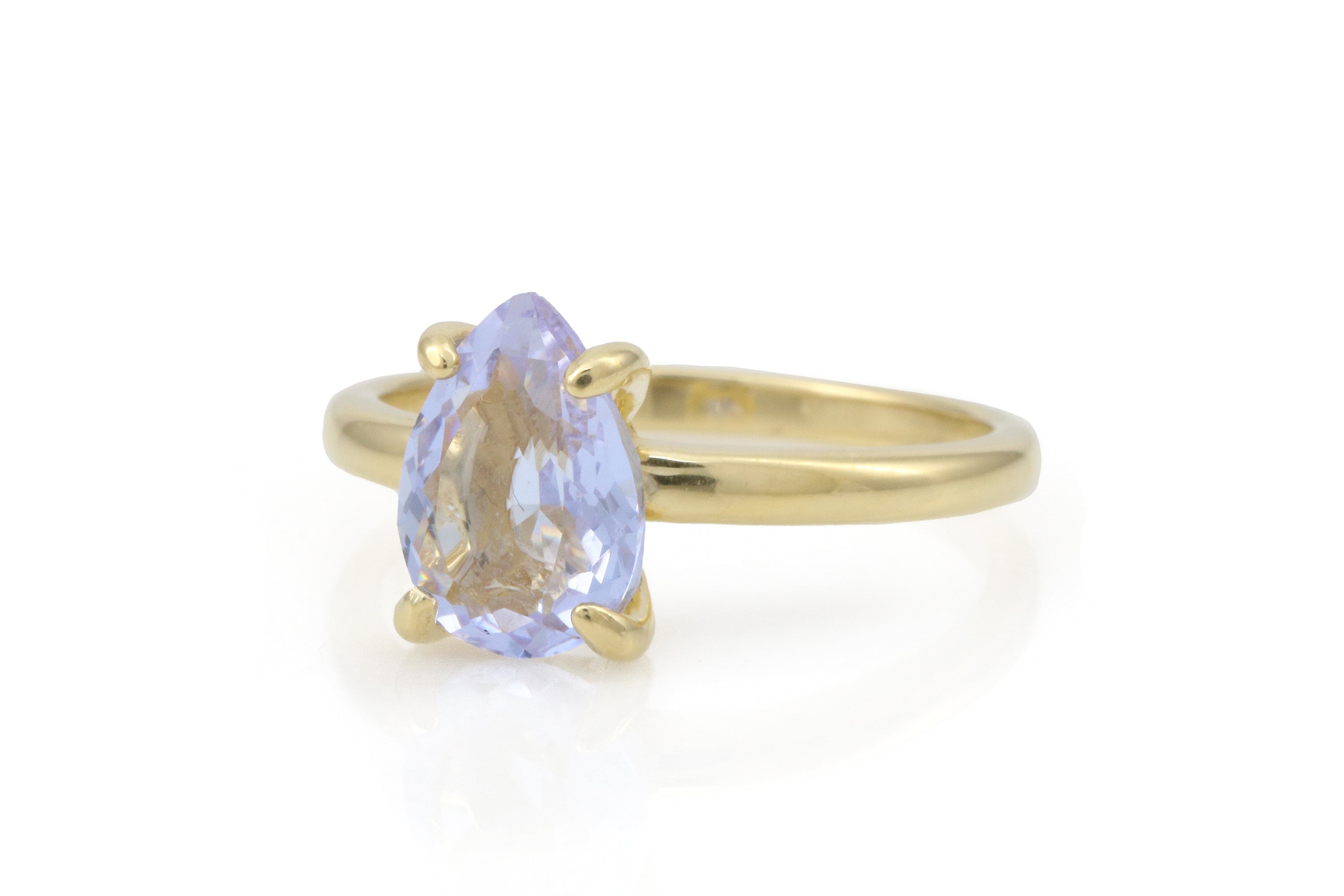 Solitaire Pear Tanzanite Ring in Gold Rings Anemone Unique