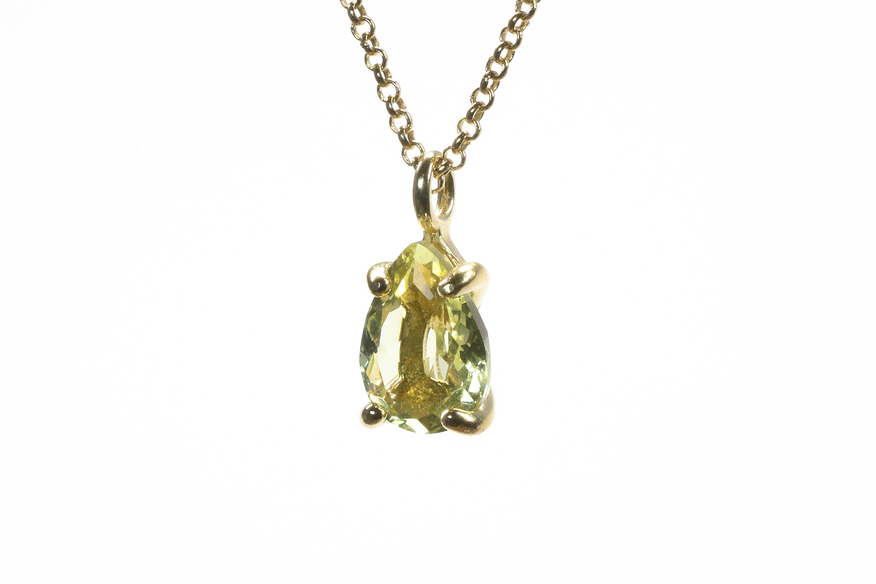 Pear Lemon Quartz Dainty Gold Necklace necklaces Anemone Unique