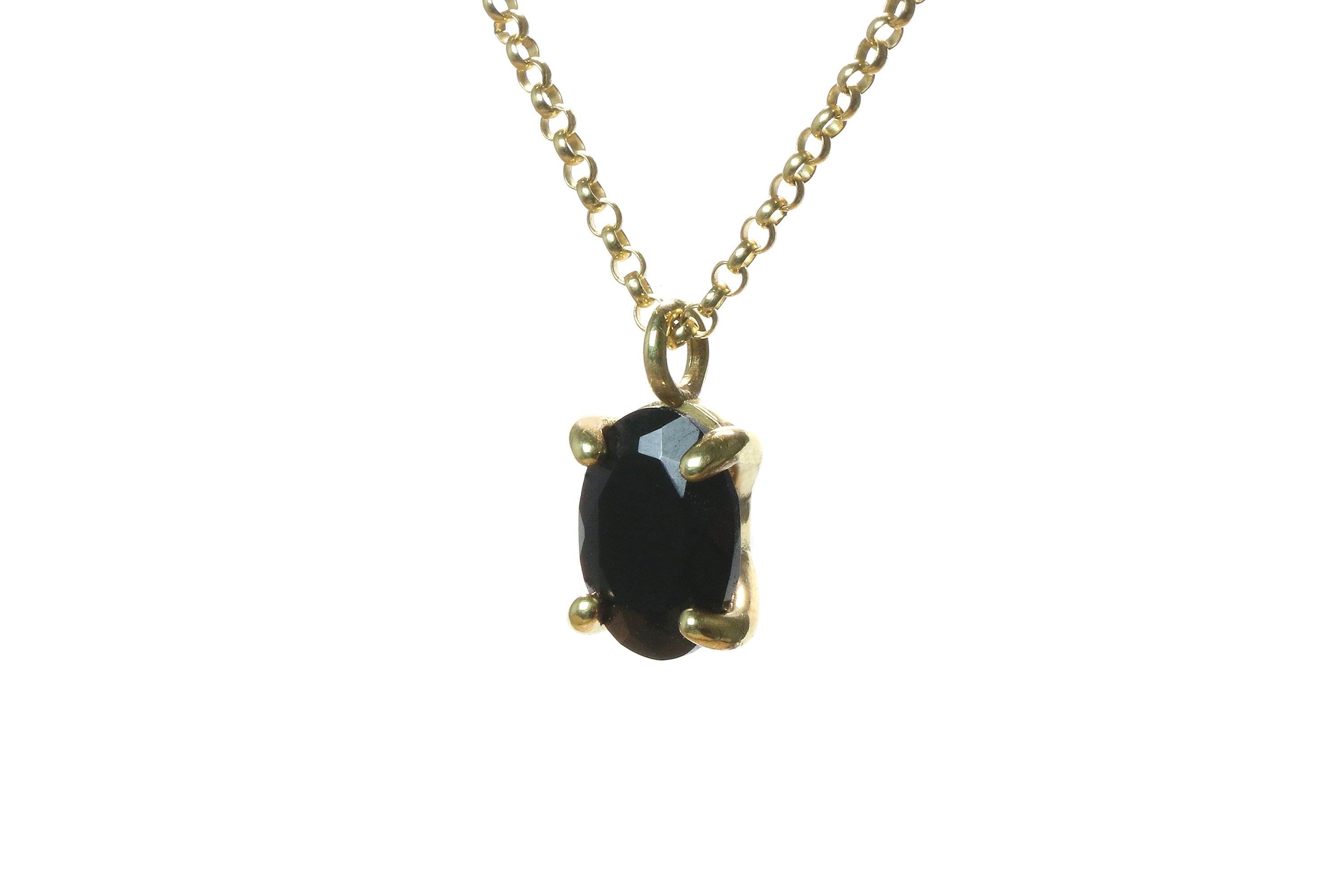 Classic Black Onyx Pendant Gold Necklace necklaces Anemone Unique