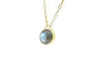 Purse Inspired Bezel Labradorite Pendant Necklace necklaces Anemone Limited