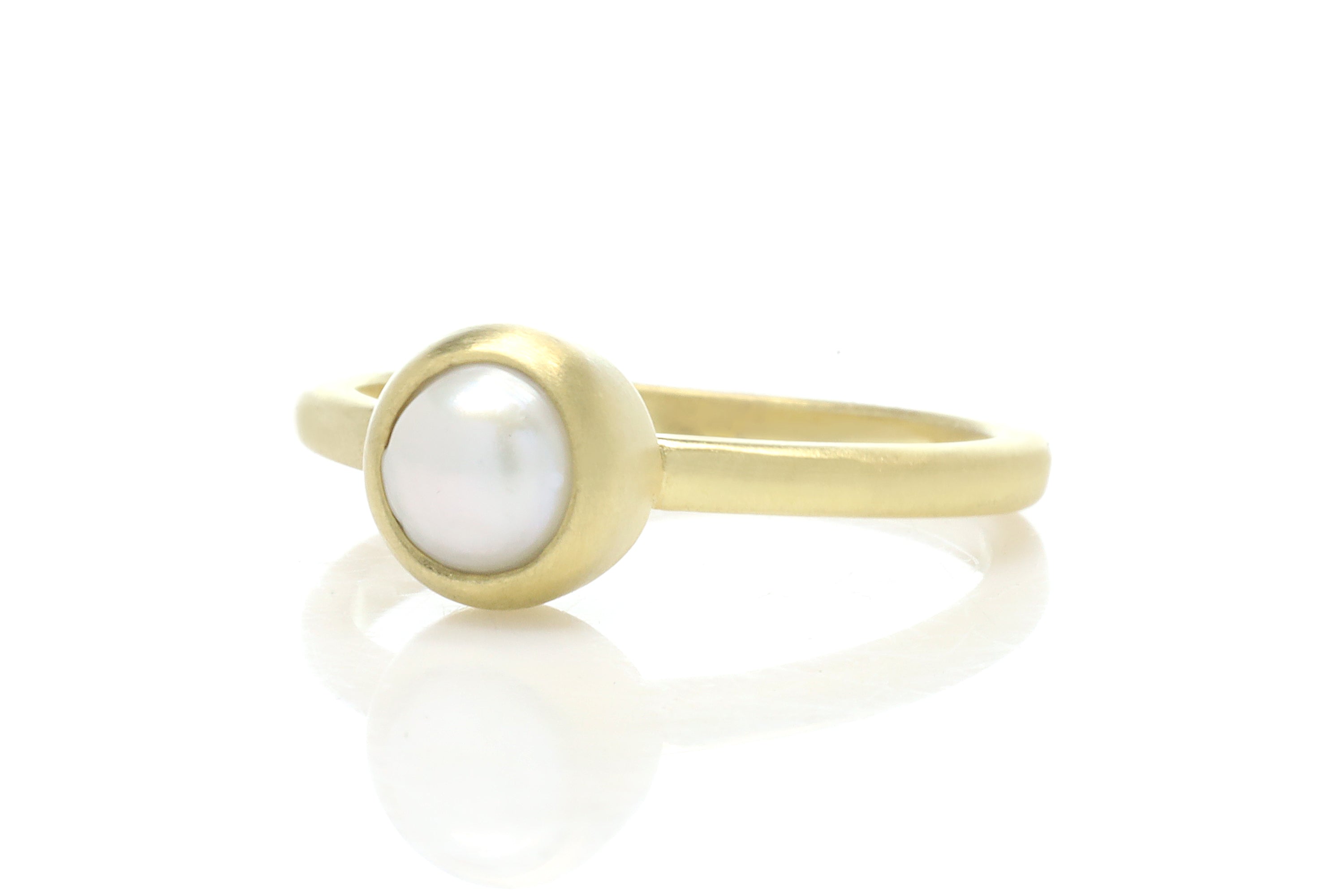 Freshwater Pearl Bezel Set Gold Filled Ring Rings Anemone Limited